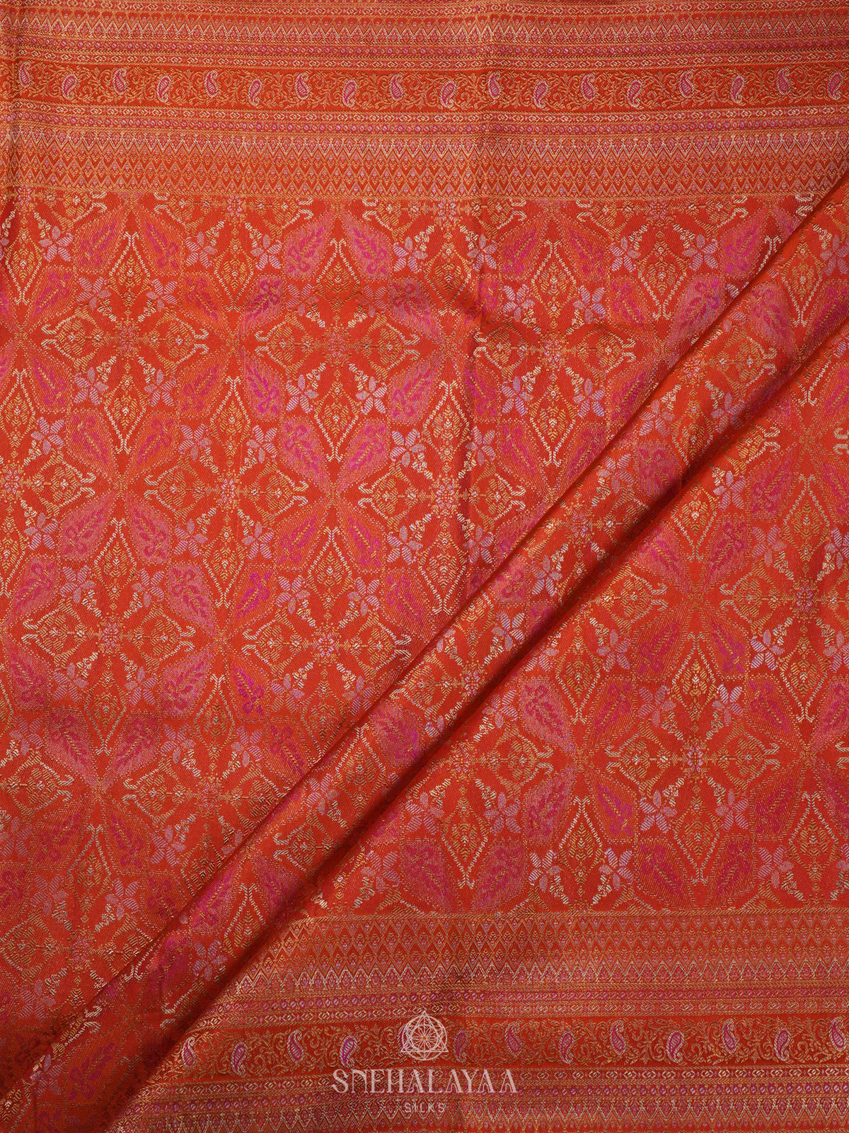 Orange Kanjivaram Silk Saree