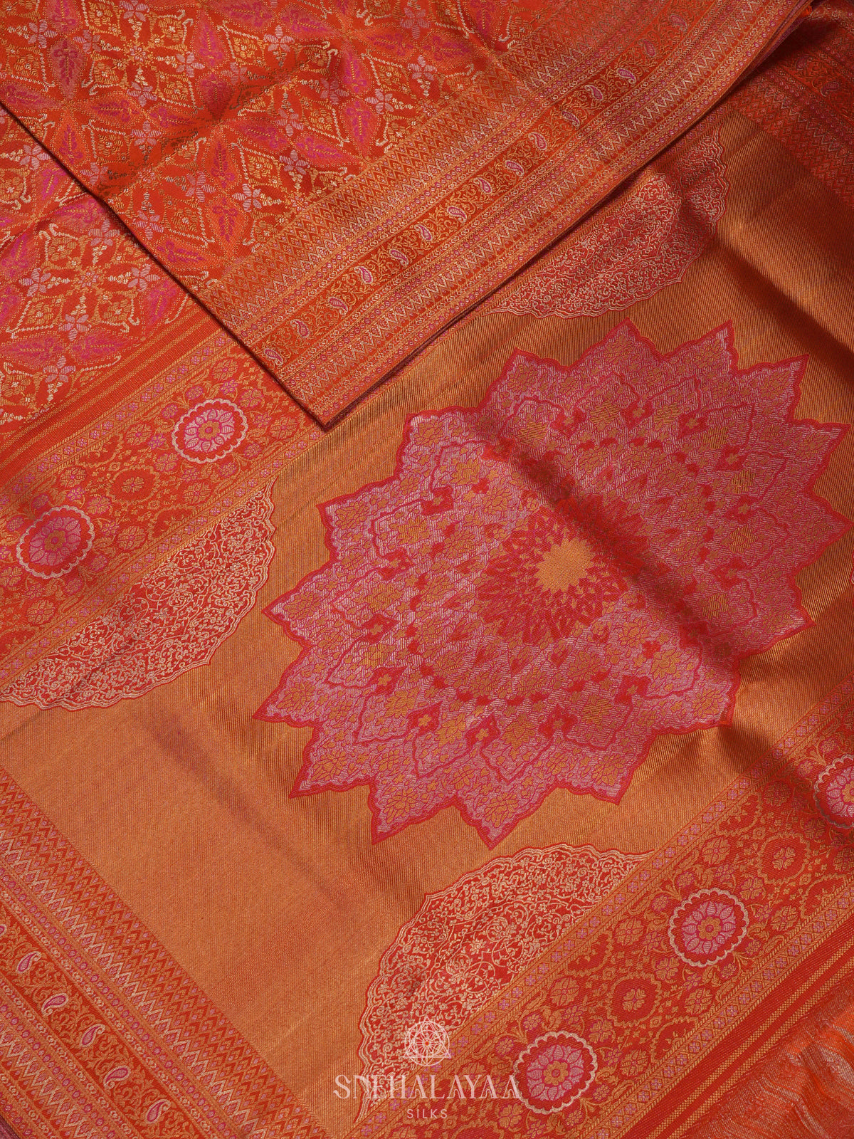 Orange Kanjivaram Silk Saree
