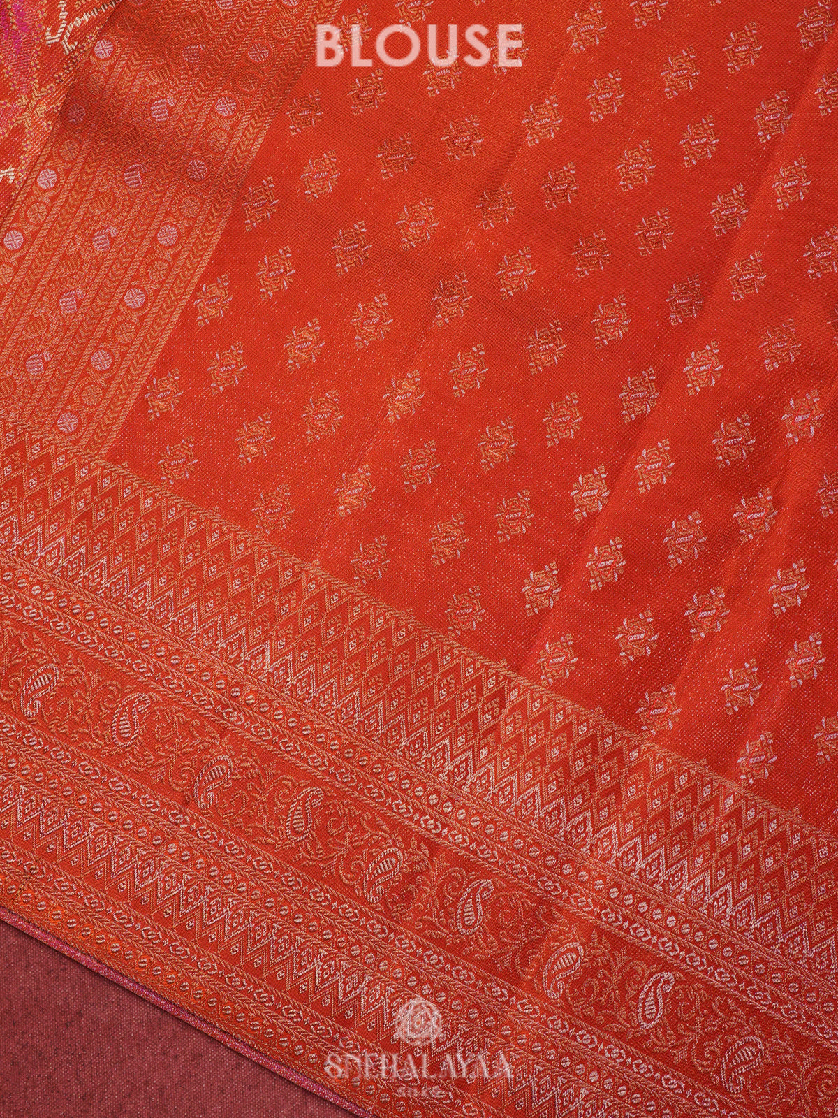 Orange Kanjivaram Silk Saree