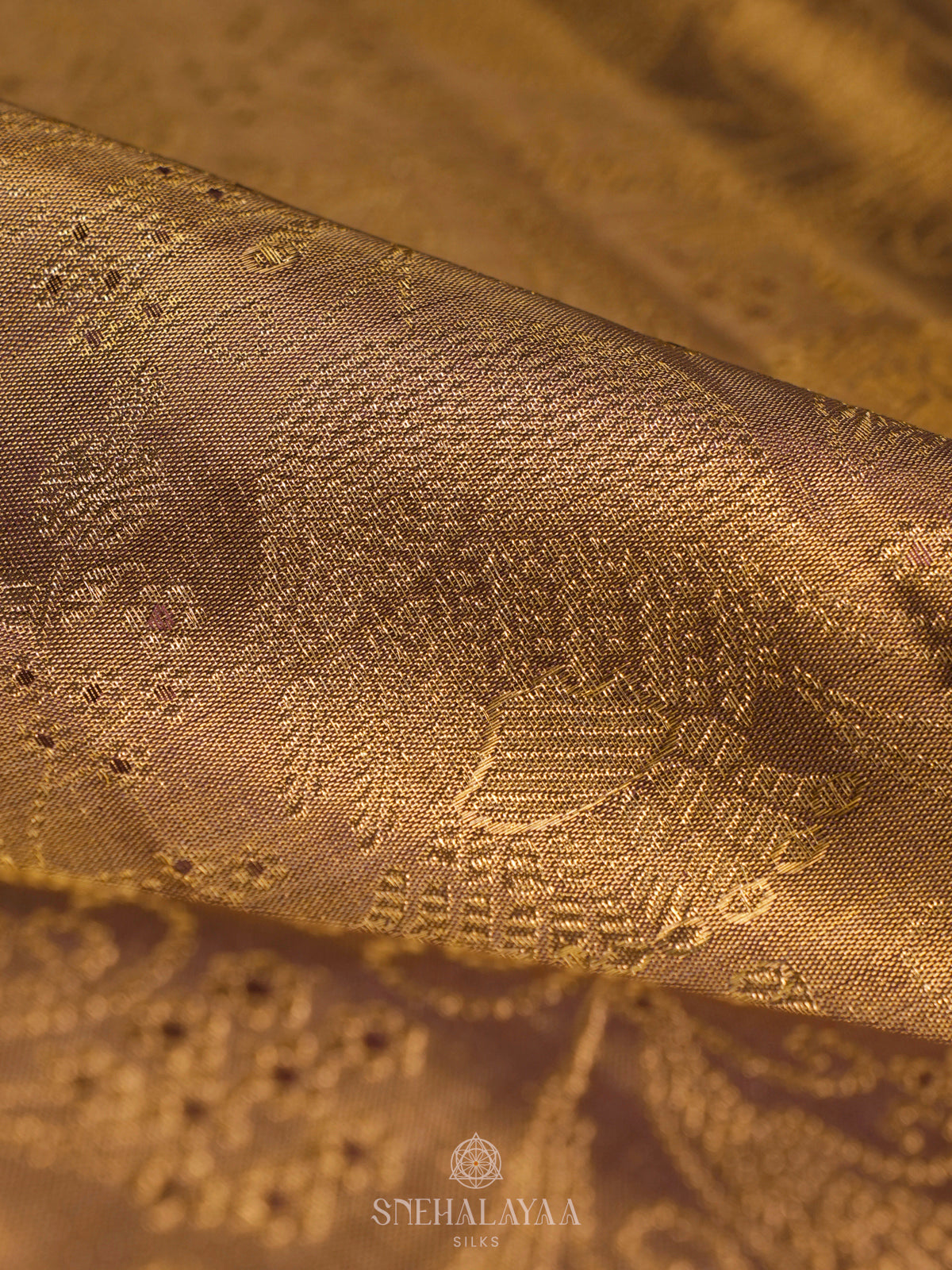 Golden Kanjivaram Silk Saree