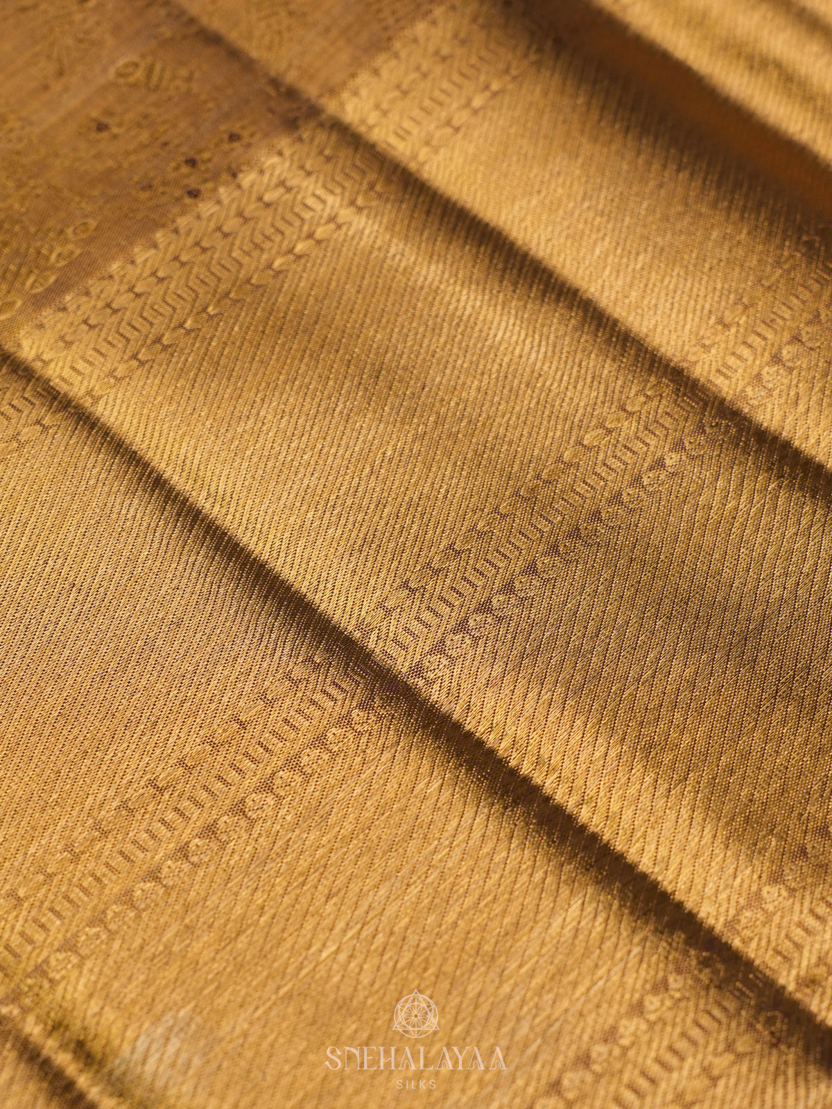 Golden Kanjivaram Silk Saree