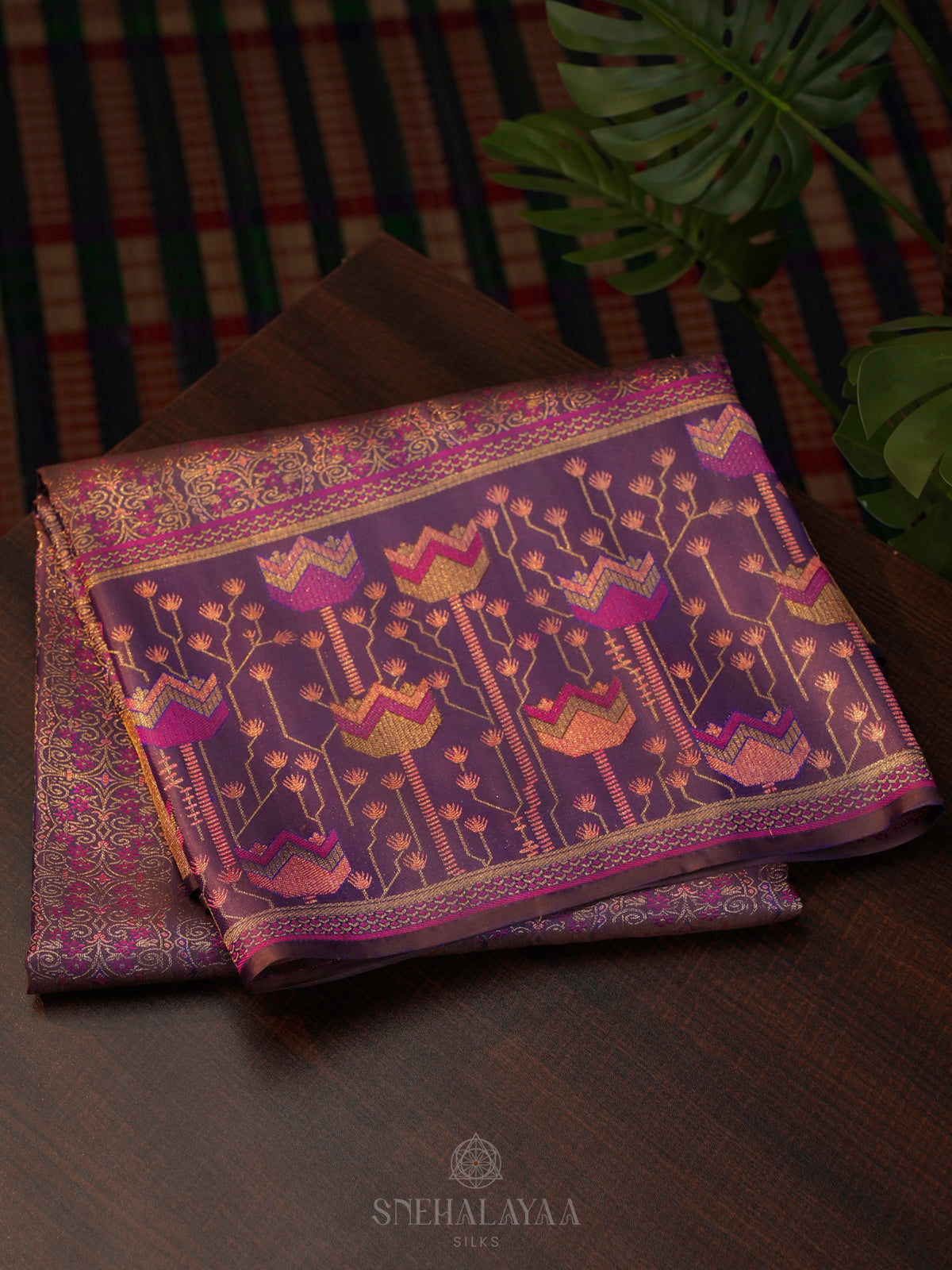 Purple Kanjivaram Silk Saree