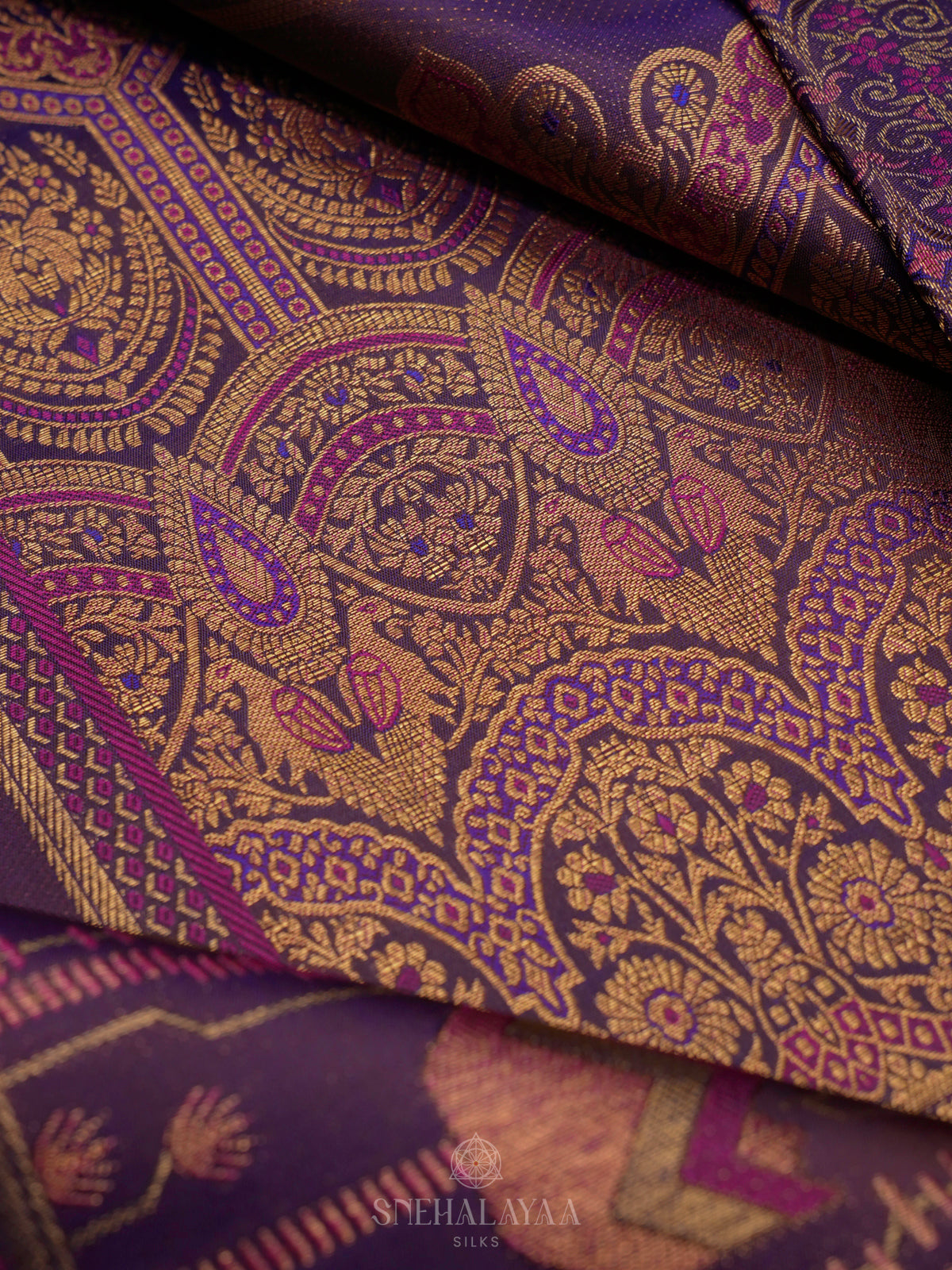 Purple Kanjivaram Silk Saree