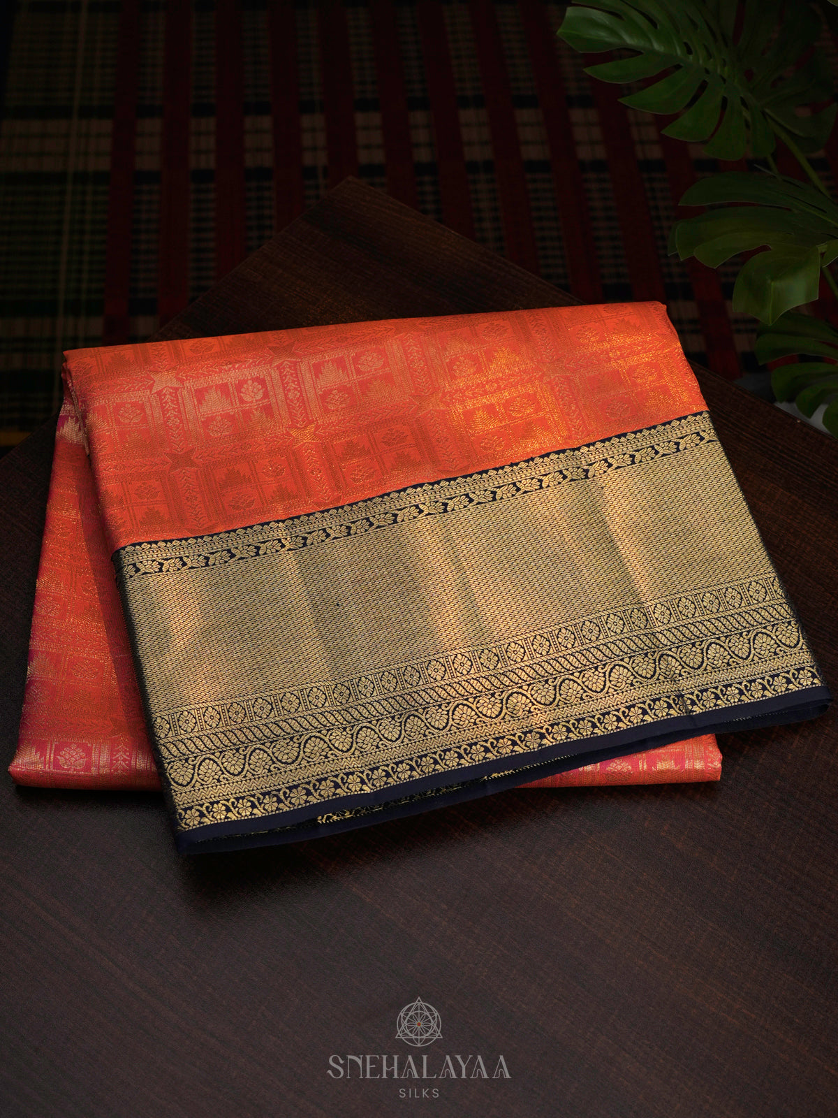 Orange Kanjivaram Silk Saree