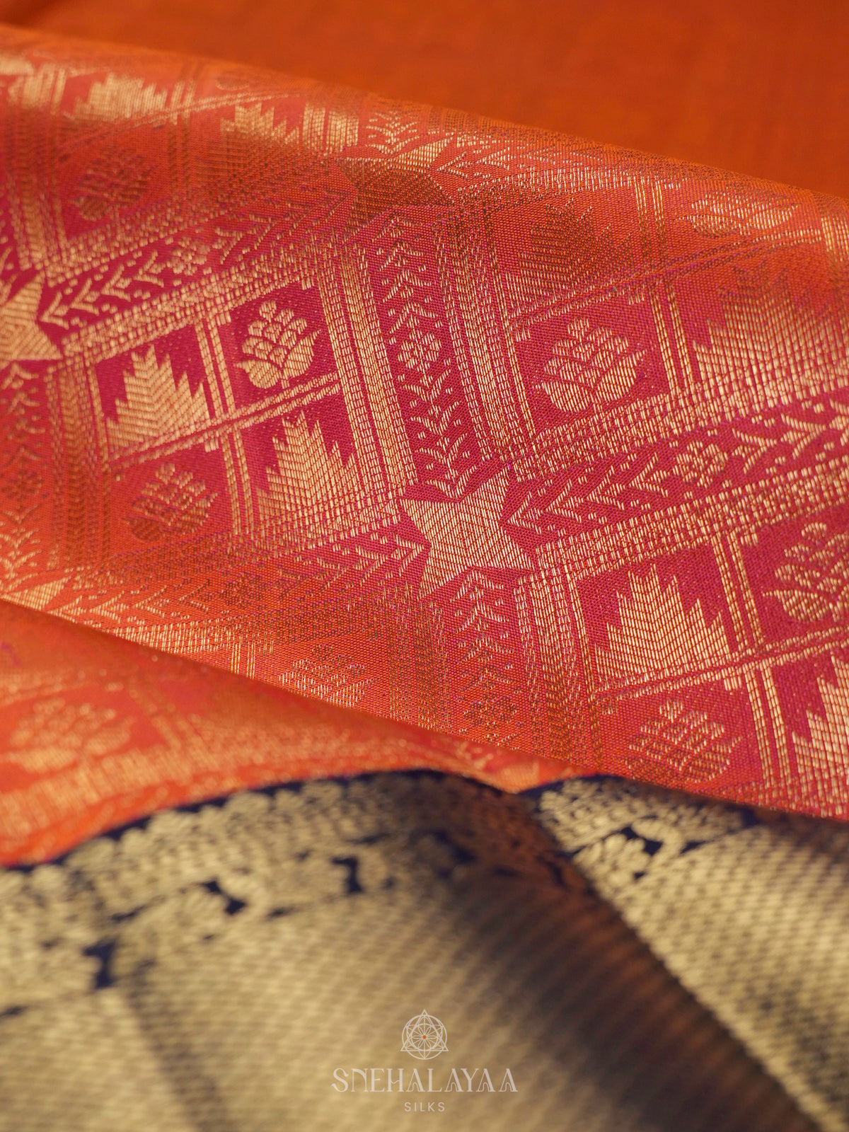 Orange Kanjivaram Silk Saree