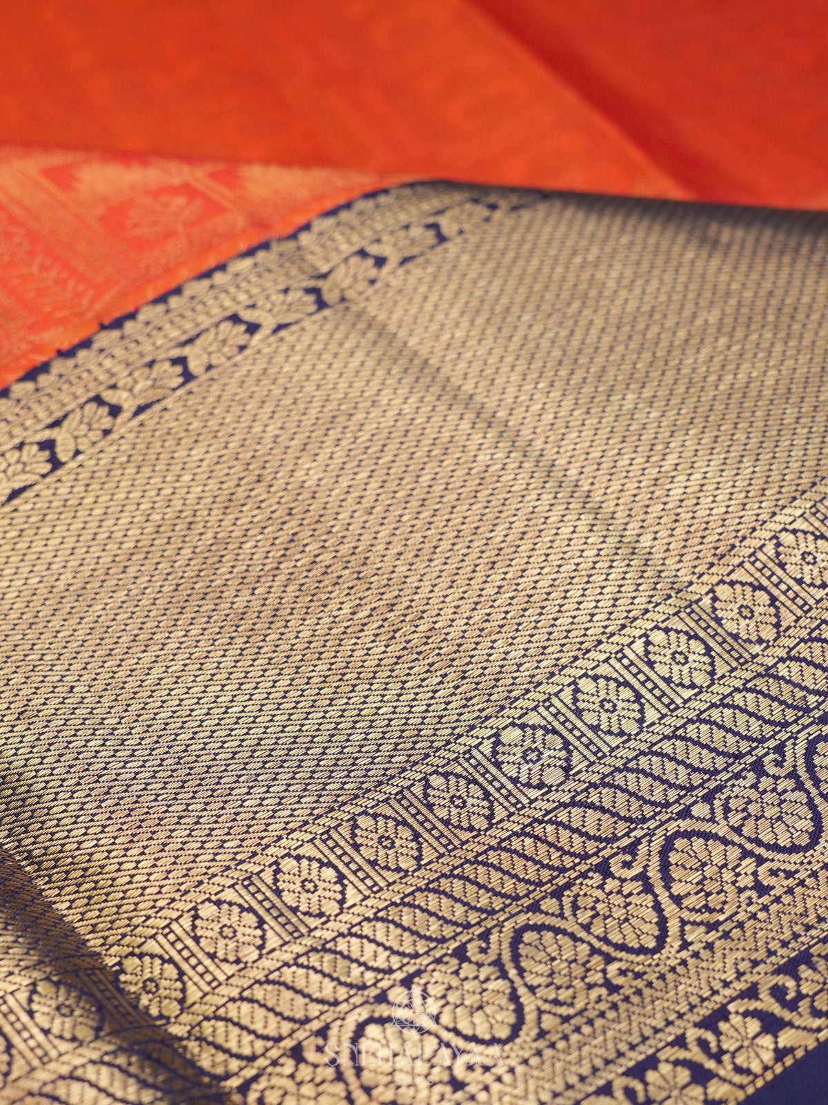 Orange Kanjivaram Silk Saree