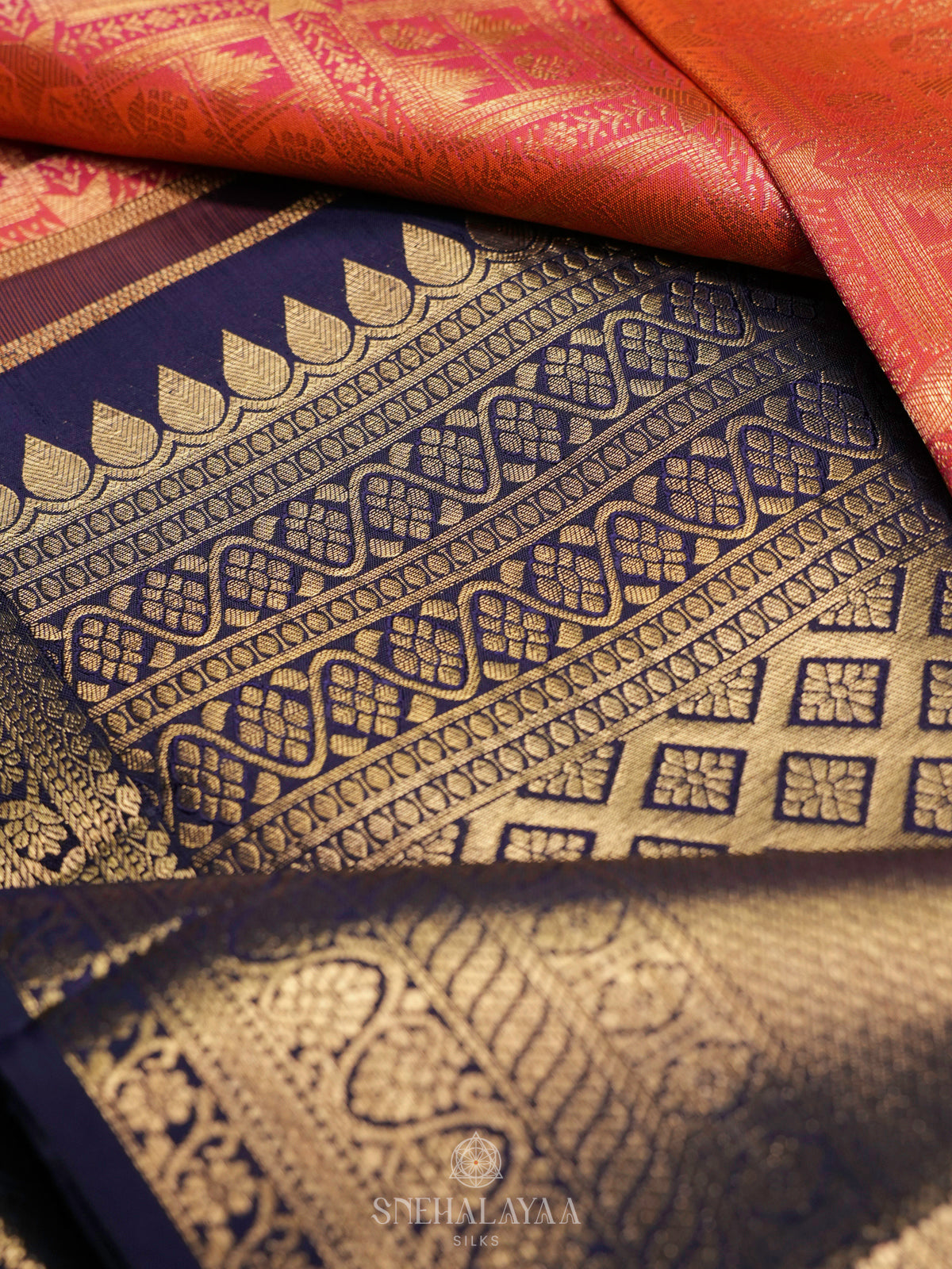 Orange Kanjivaram Silk Saree