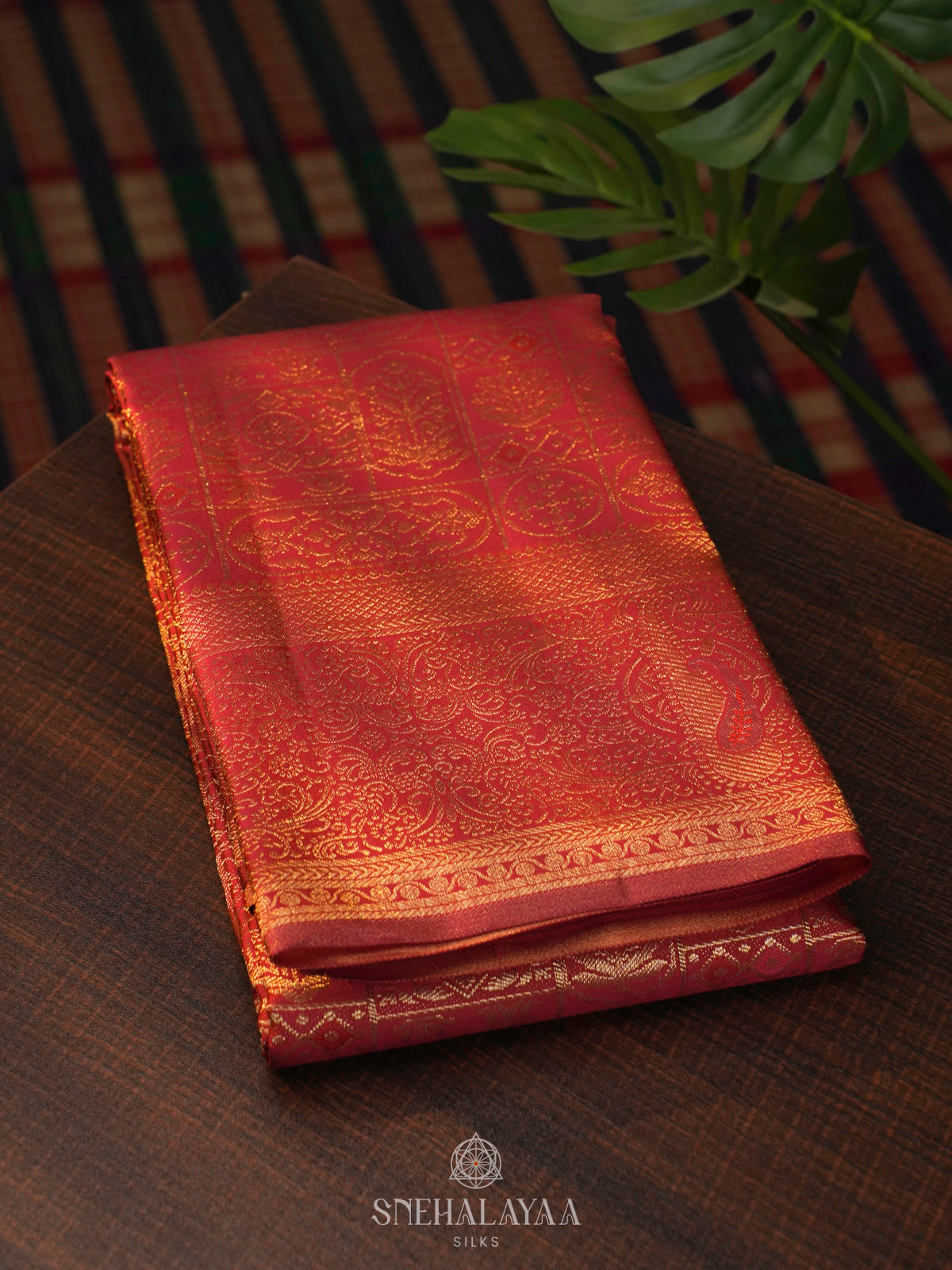 Chill Red Kanjivaram Silk Saree