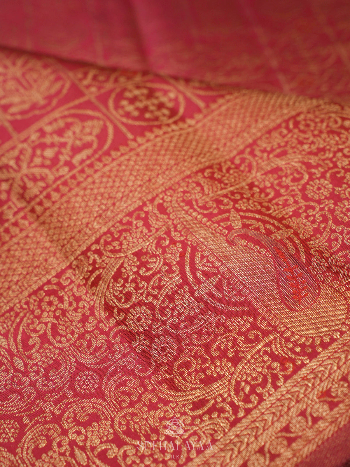 Chill Red Kanjivaram Silk Saree