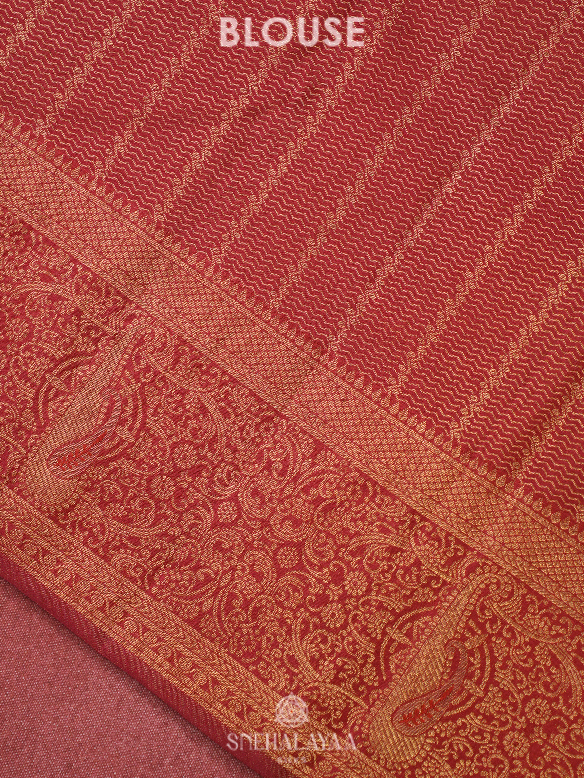 Chill Red Kanjivaram Silk Saree