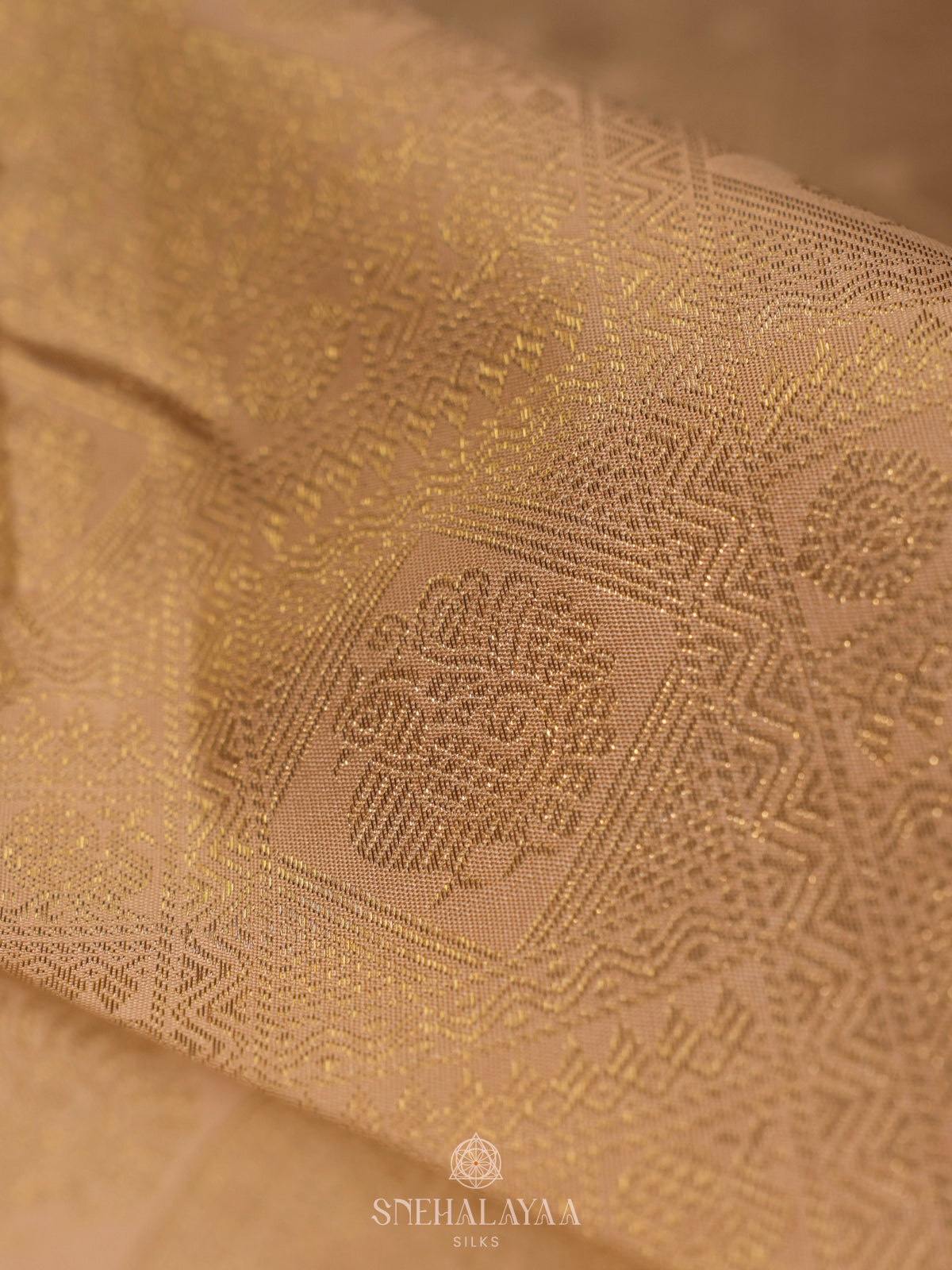 Cream Kanjivaram Silk Saree