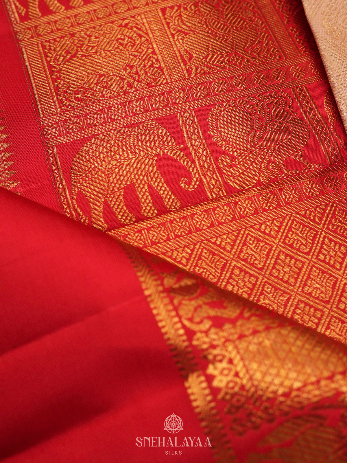 Cream Kanjivaram Silk Saree