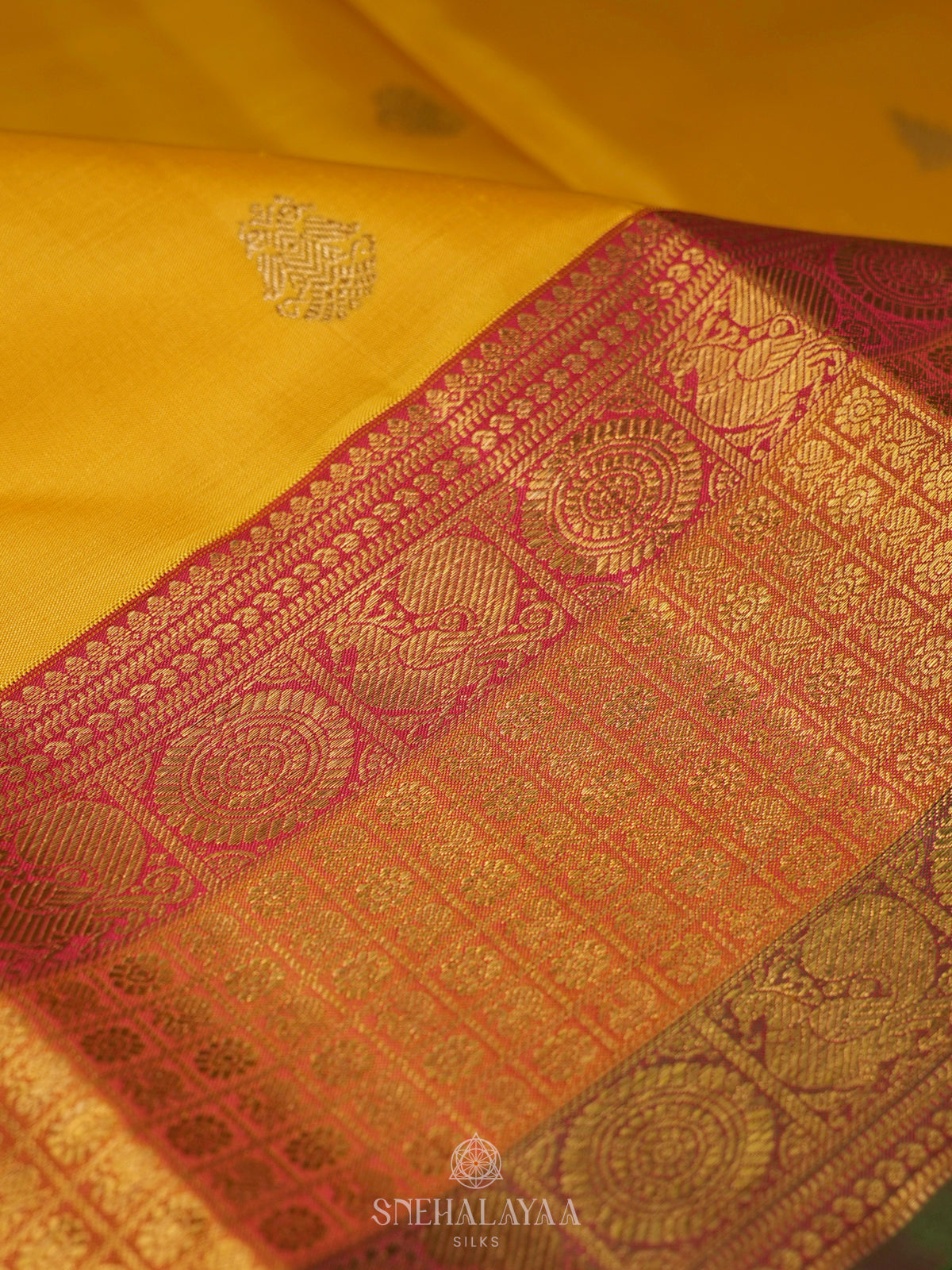 Yellow Kanjivaram Silk Saree