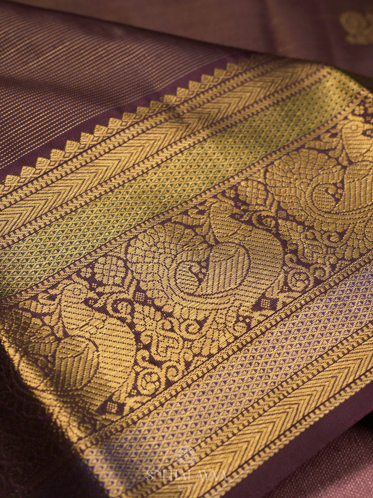 Burgundy Kanjivaram Silk Saree