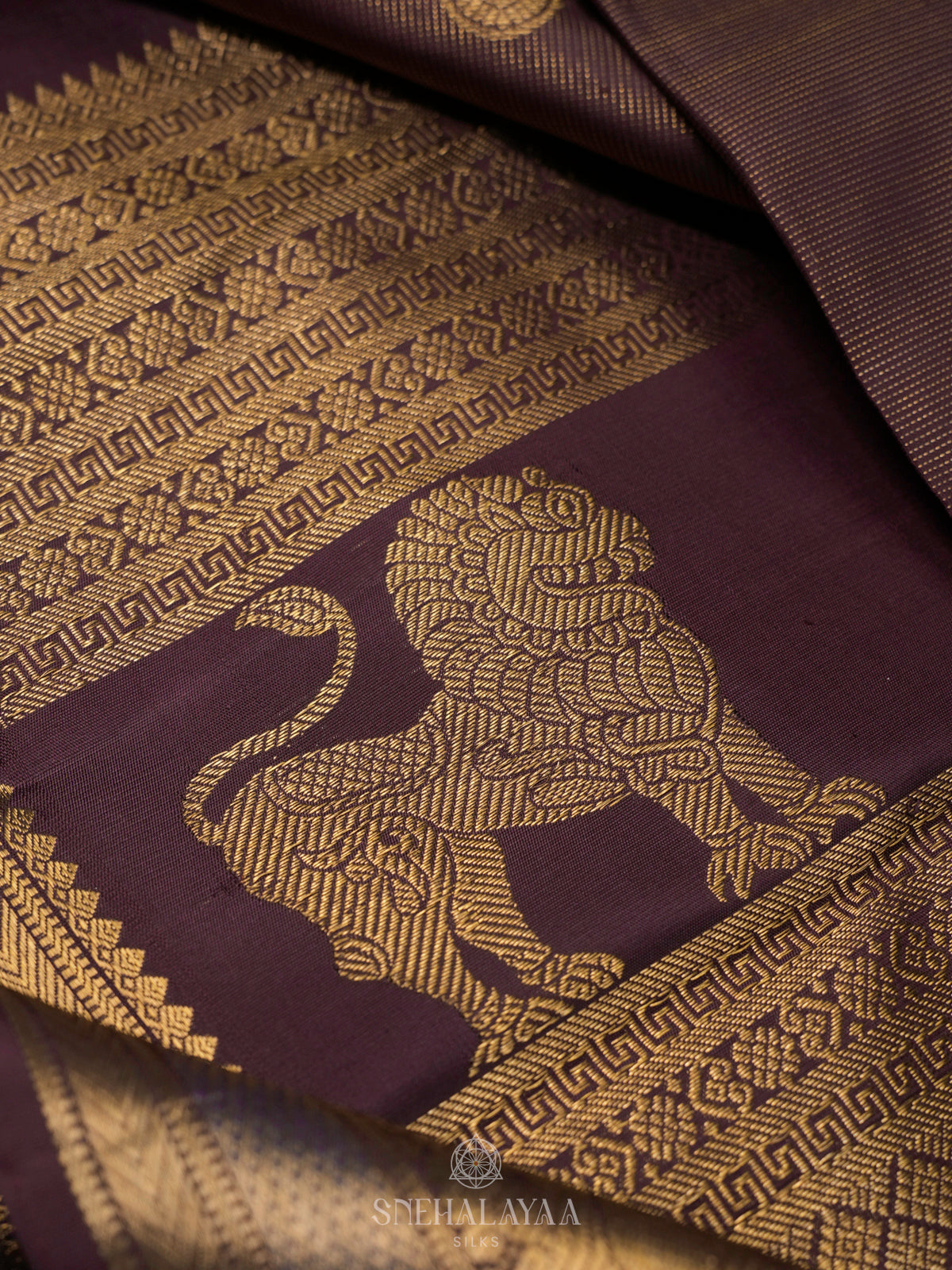 Burgundy Kanjivaram Silk Saree