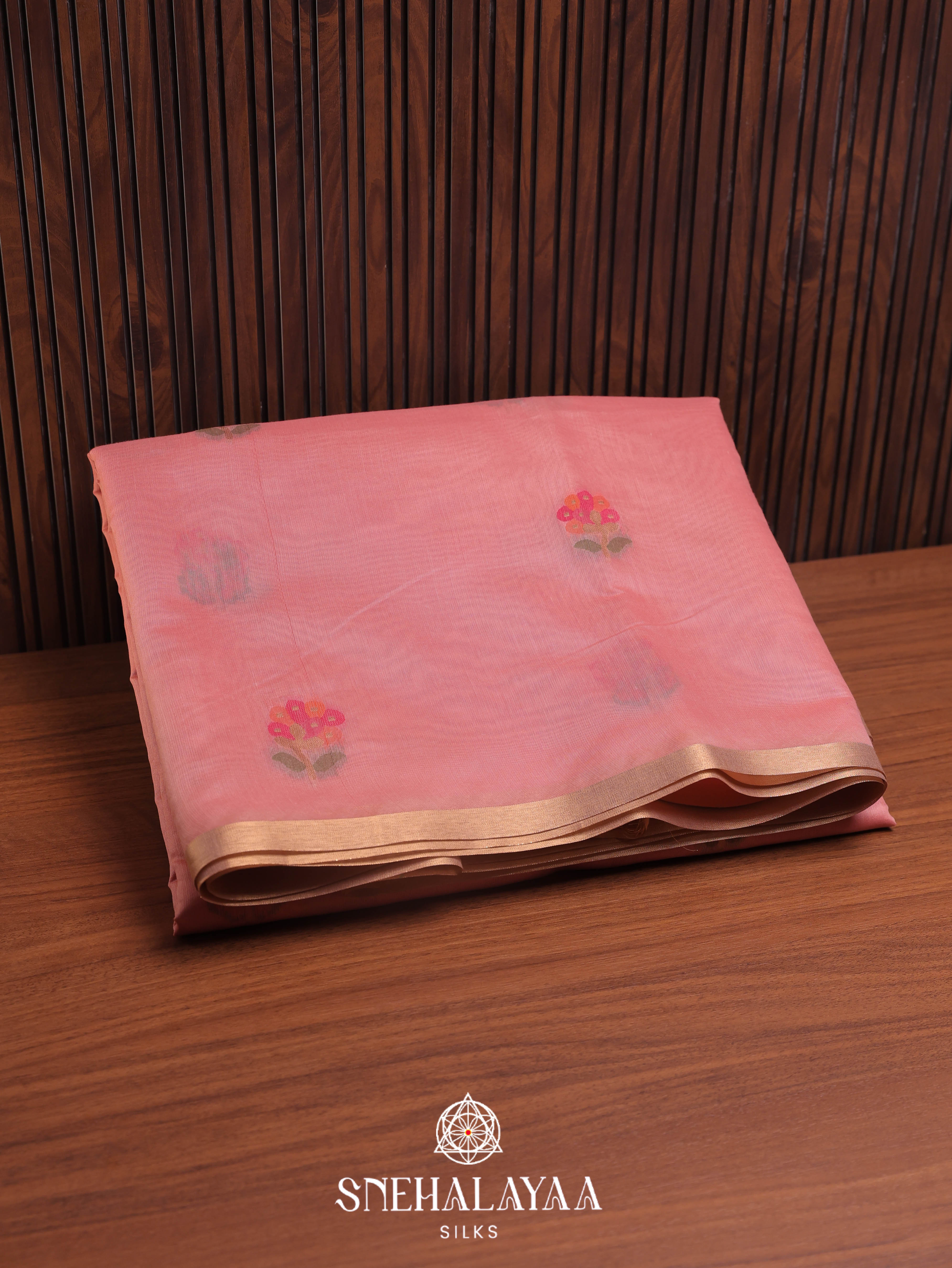 Pink Munga Cotton Saree