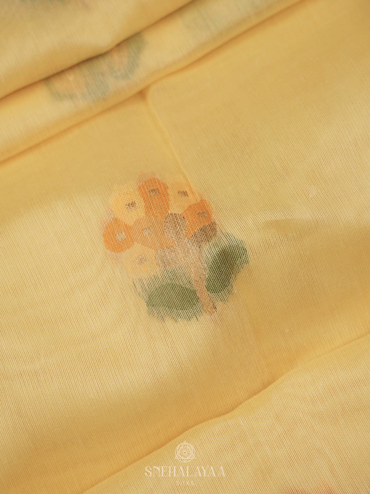 Yellow Munga Cotton Saree