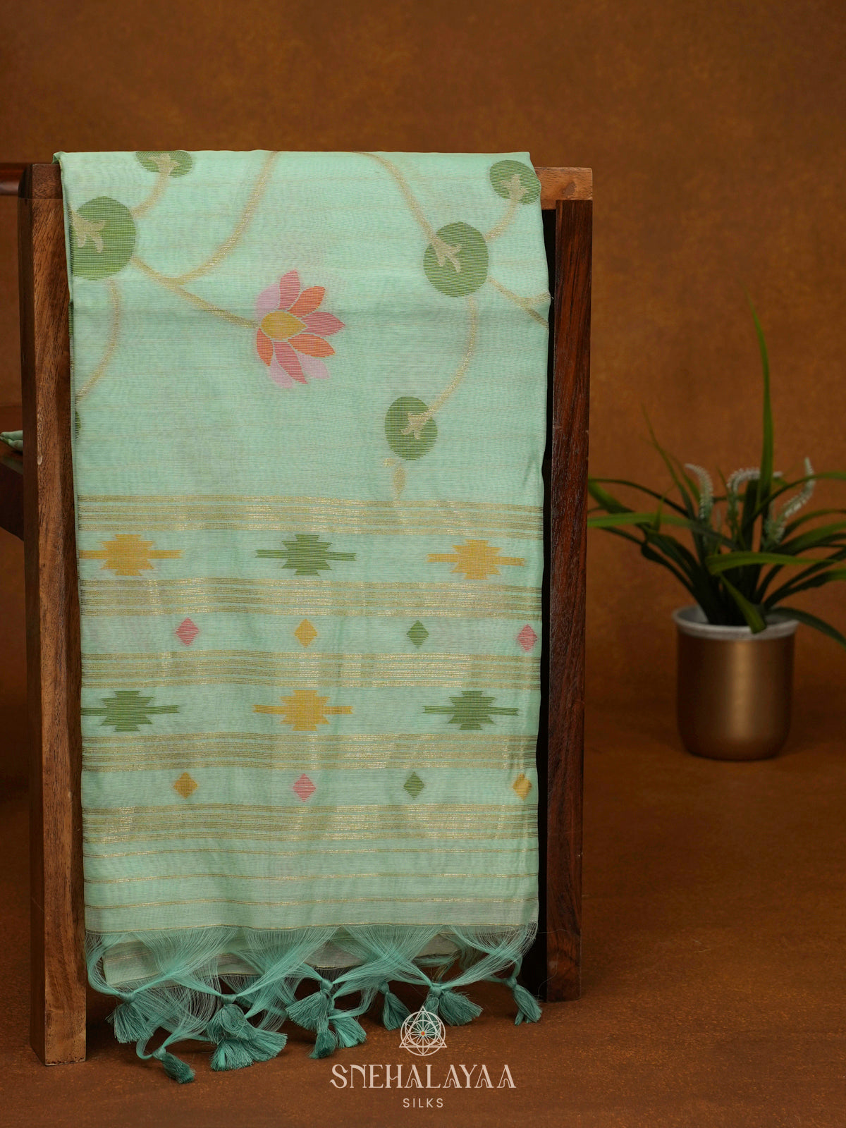 Mint Green Munga Cotton Saree