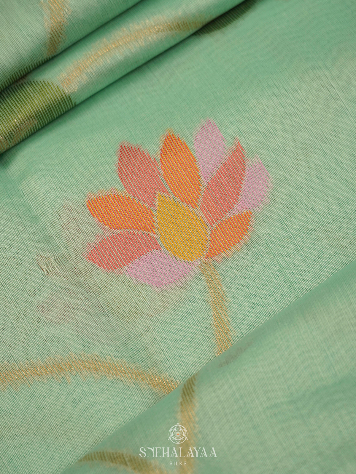 Mint Green Munga Cotton Saree