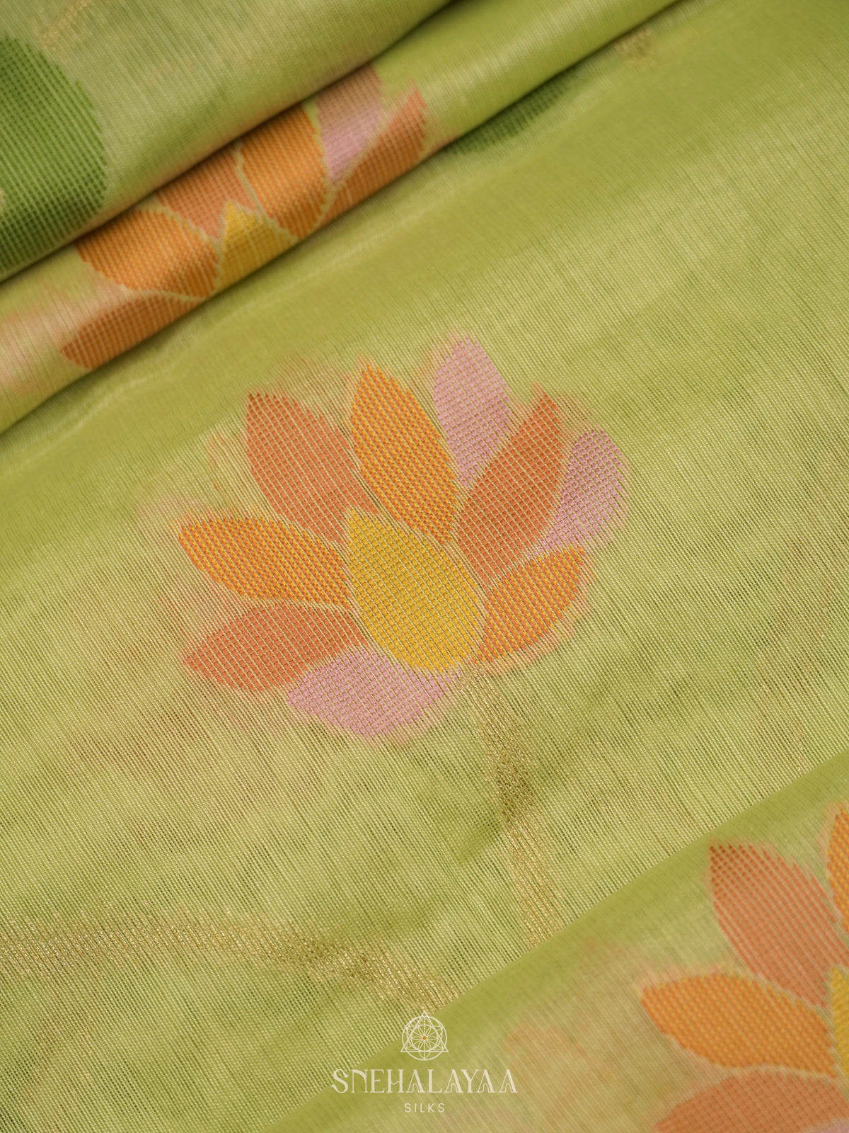 Pistachio Green Munga Cotton Saree