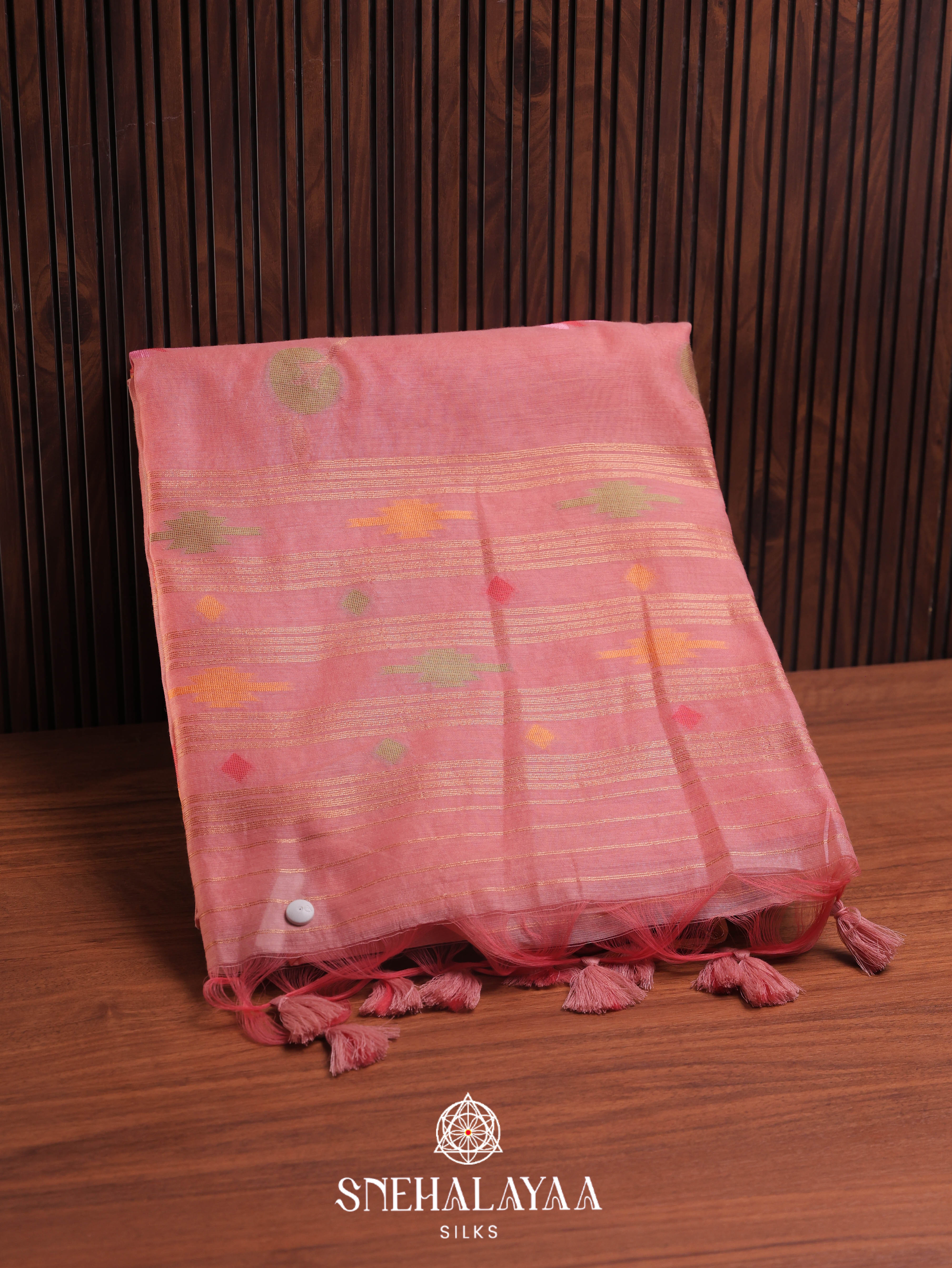 Pink Munga Cotton Saree