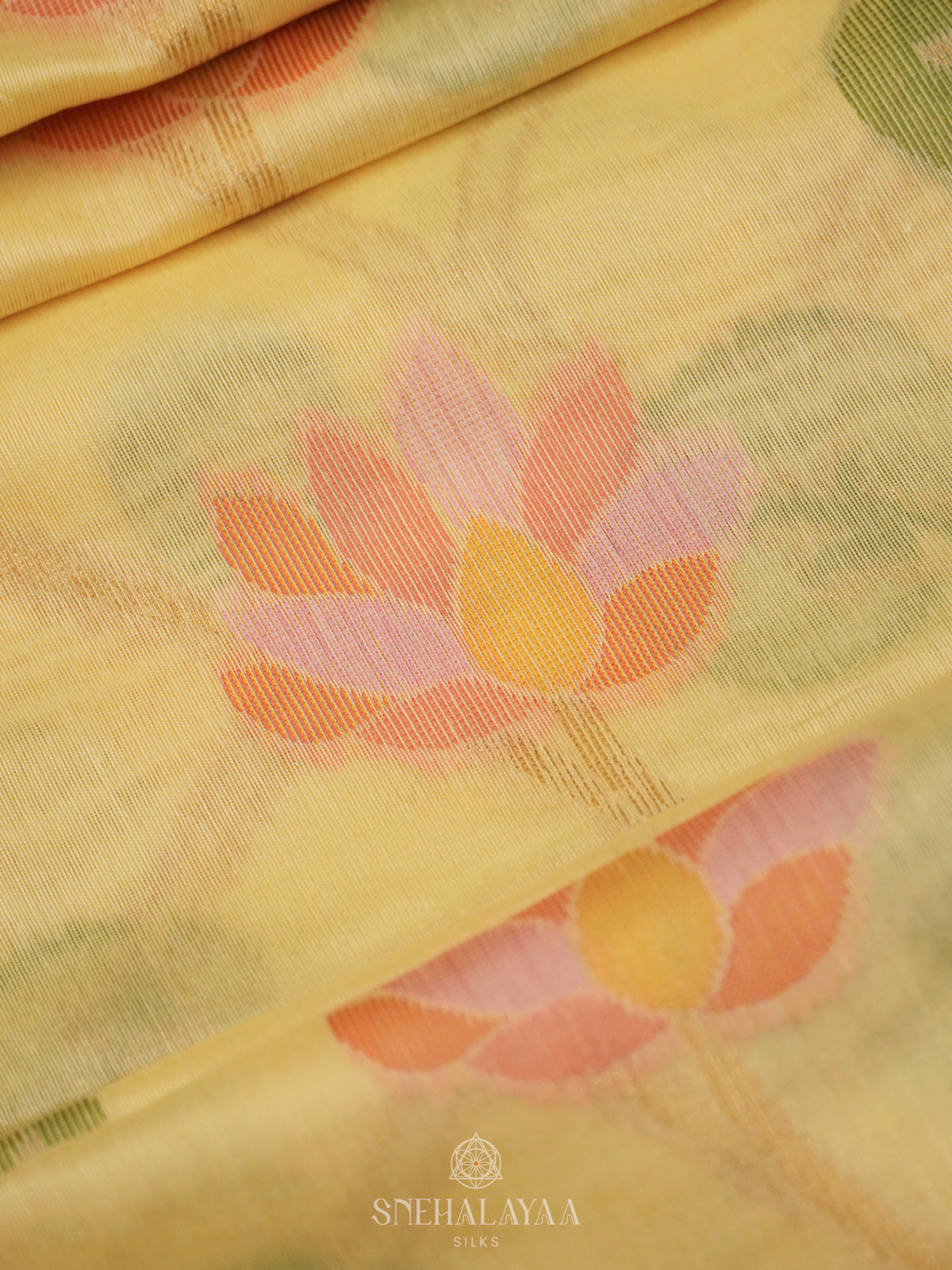 Pale Yellow Munga Cotton Saree