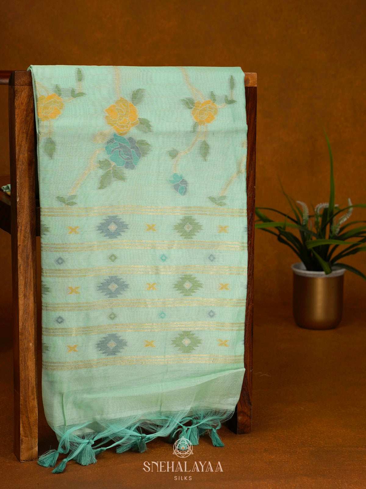 Mint Green Munga Cotton Saree