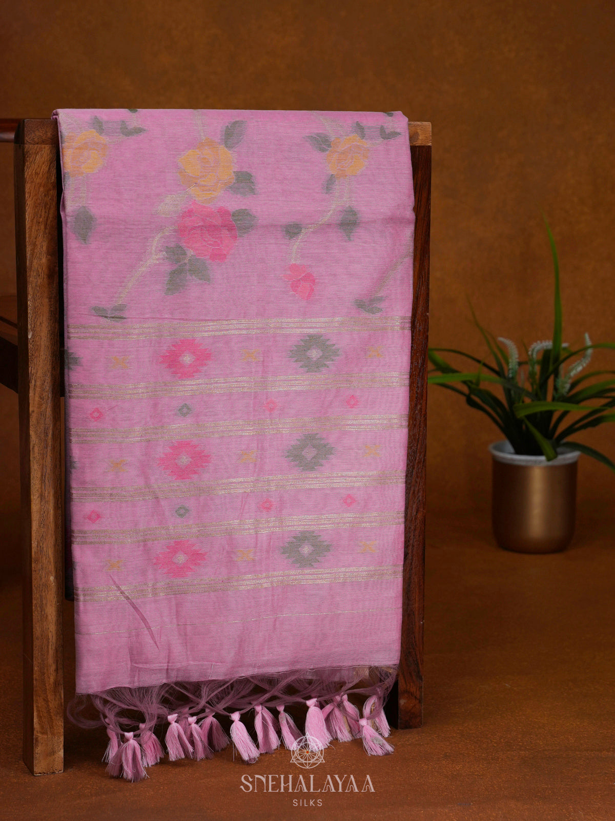 Pink Munga Cotton Saree