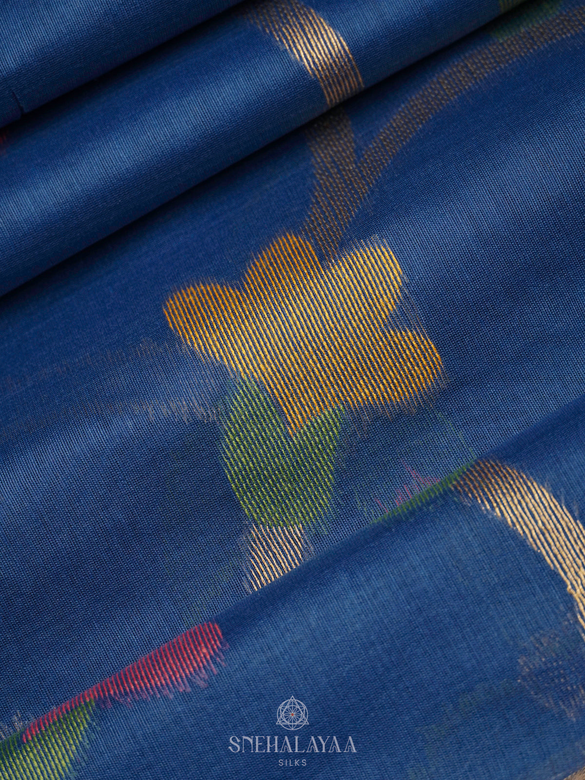 Navy Blue Munga Cotton Saree