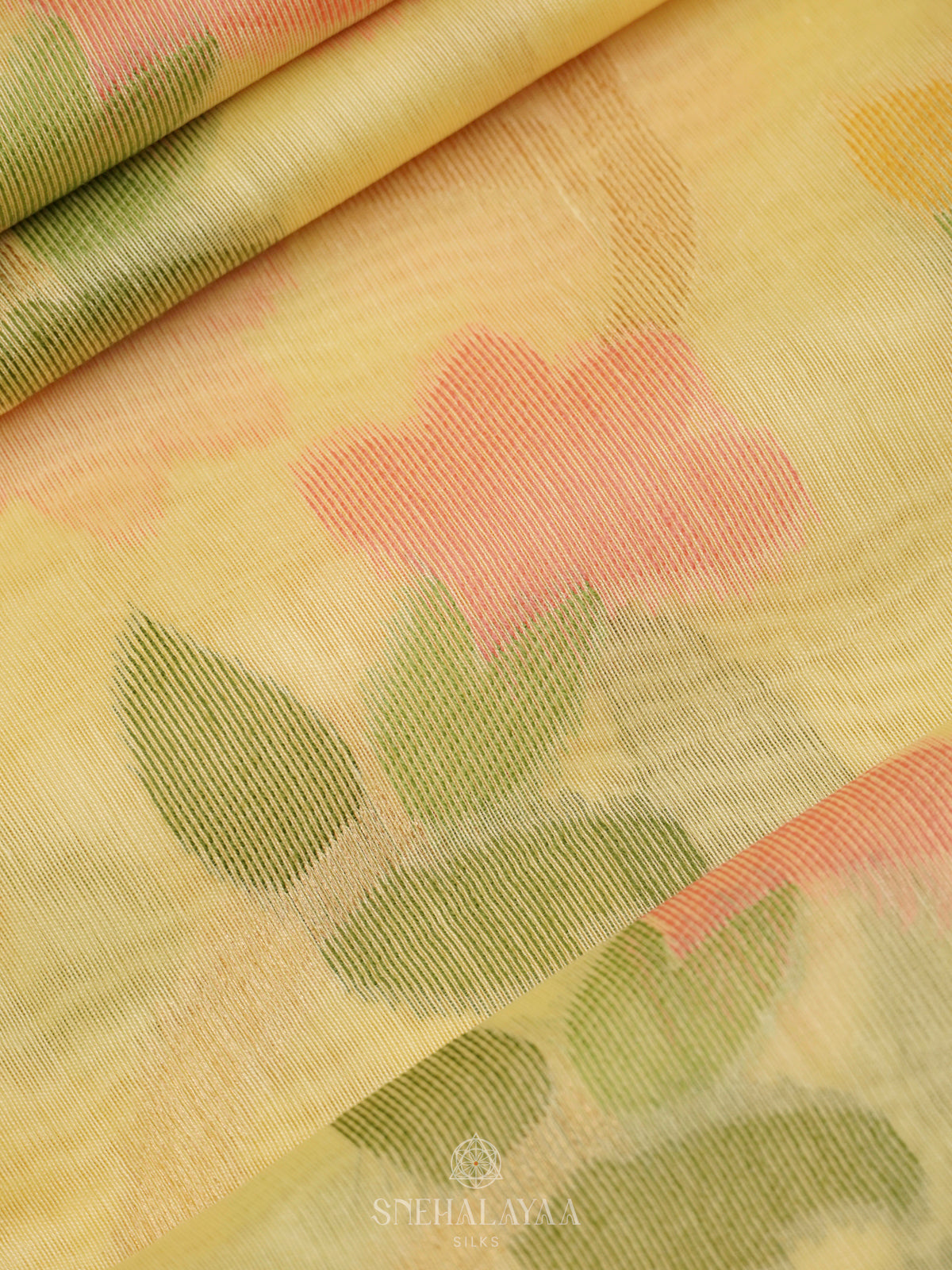 Pale Yellow Munga Cotton Saree