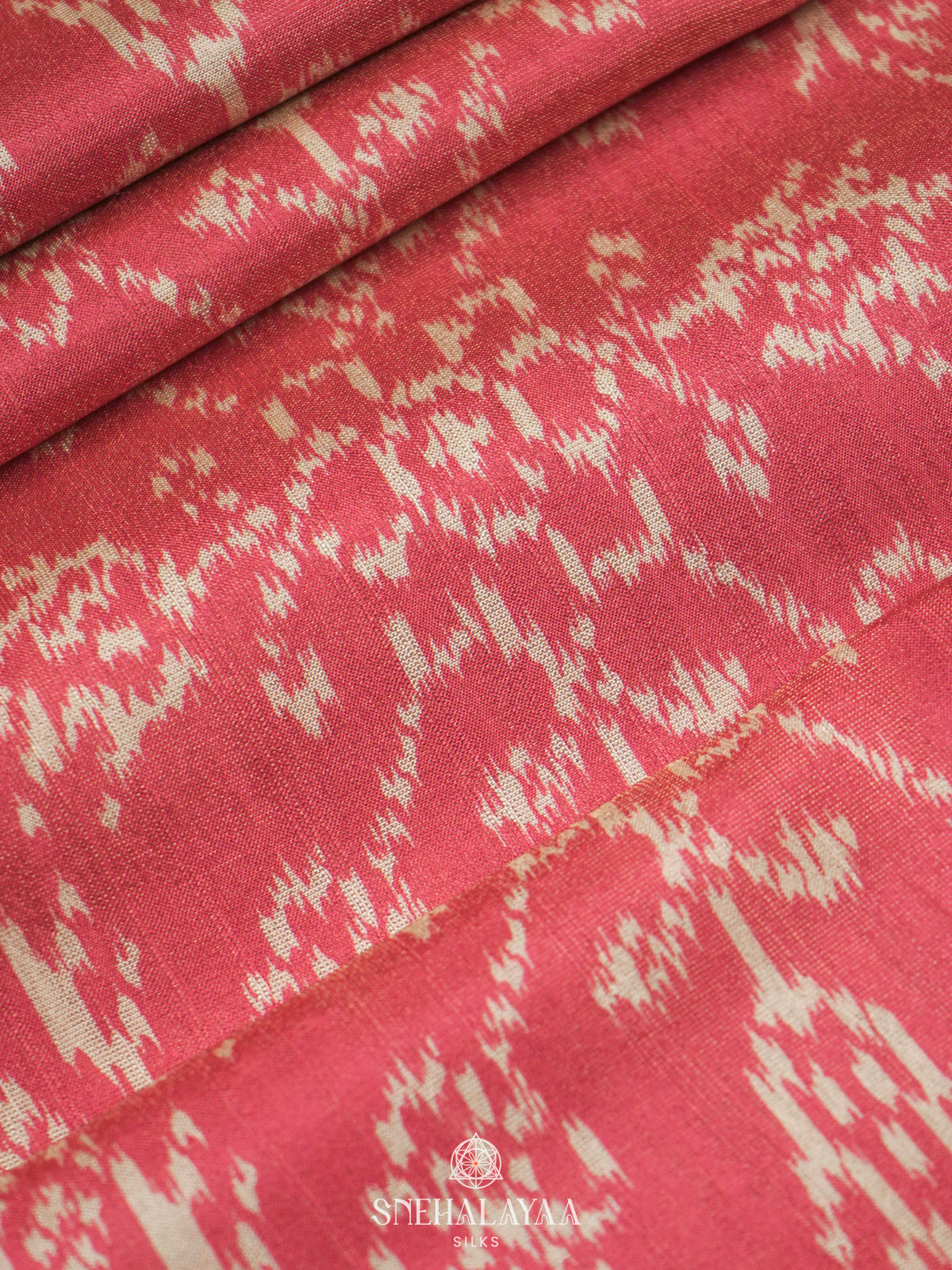 Coral Pink Dola Saree