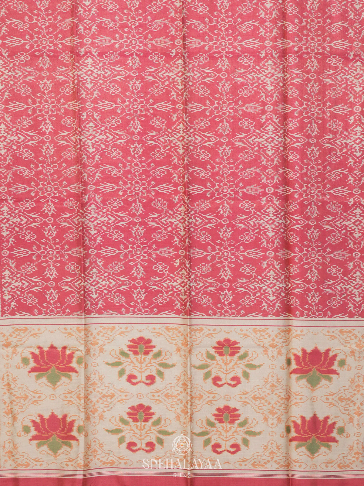 Coral Pink Dola Saree