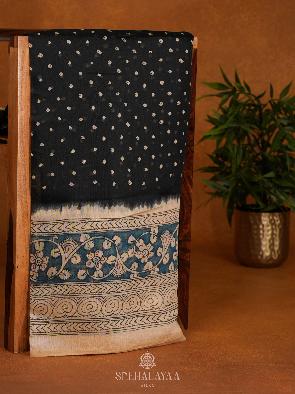 Black Linen Saree