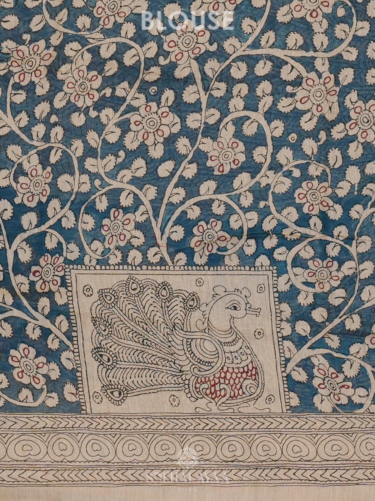 Navy Blue Linen Saree