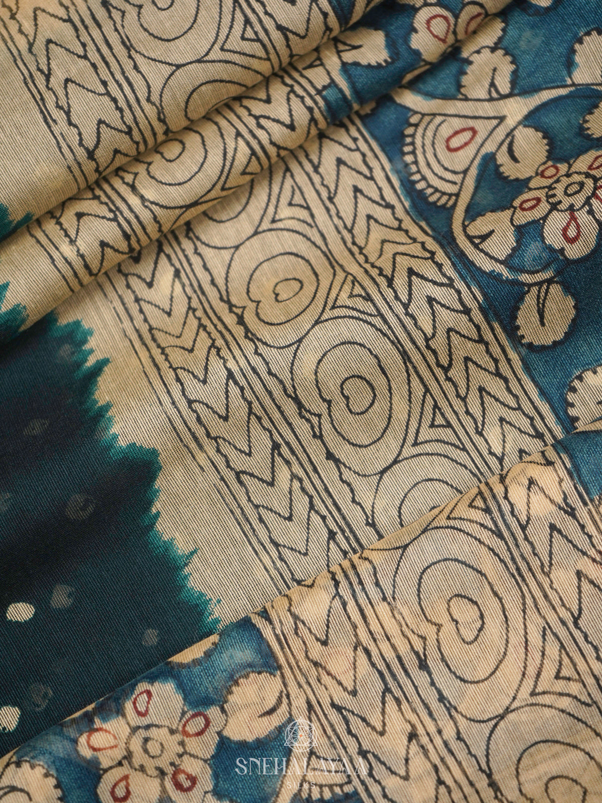 Teal Green Linen Saree