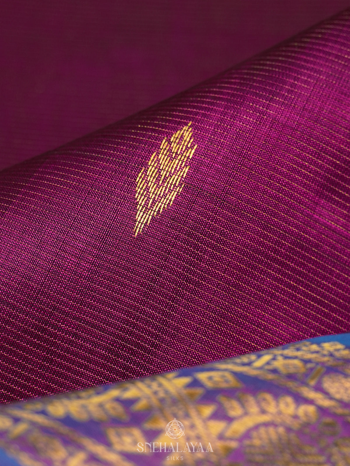 Magenta  Vaira Oosi Kanchi Silk Cotton Saree