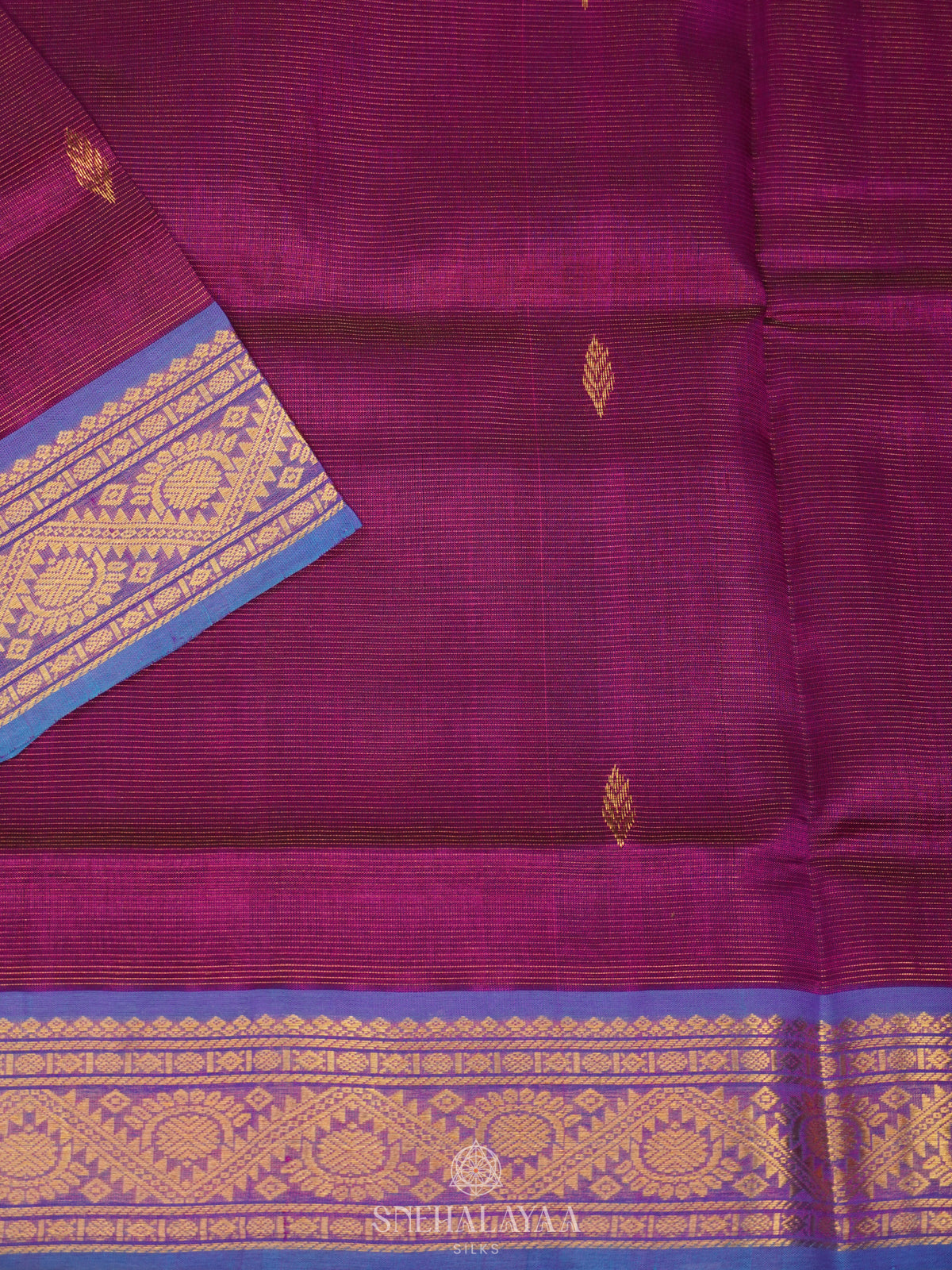 Magenta  Vaira Oosi Kanchi Silk Cotton Saree