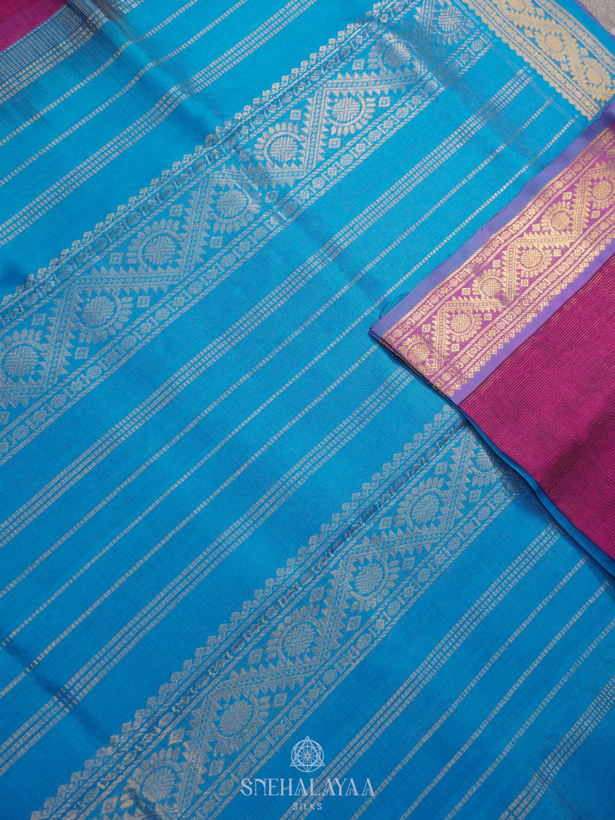 Magenta  Vaira Oosi Kanchi Silk Cotton Saree