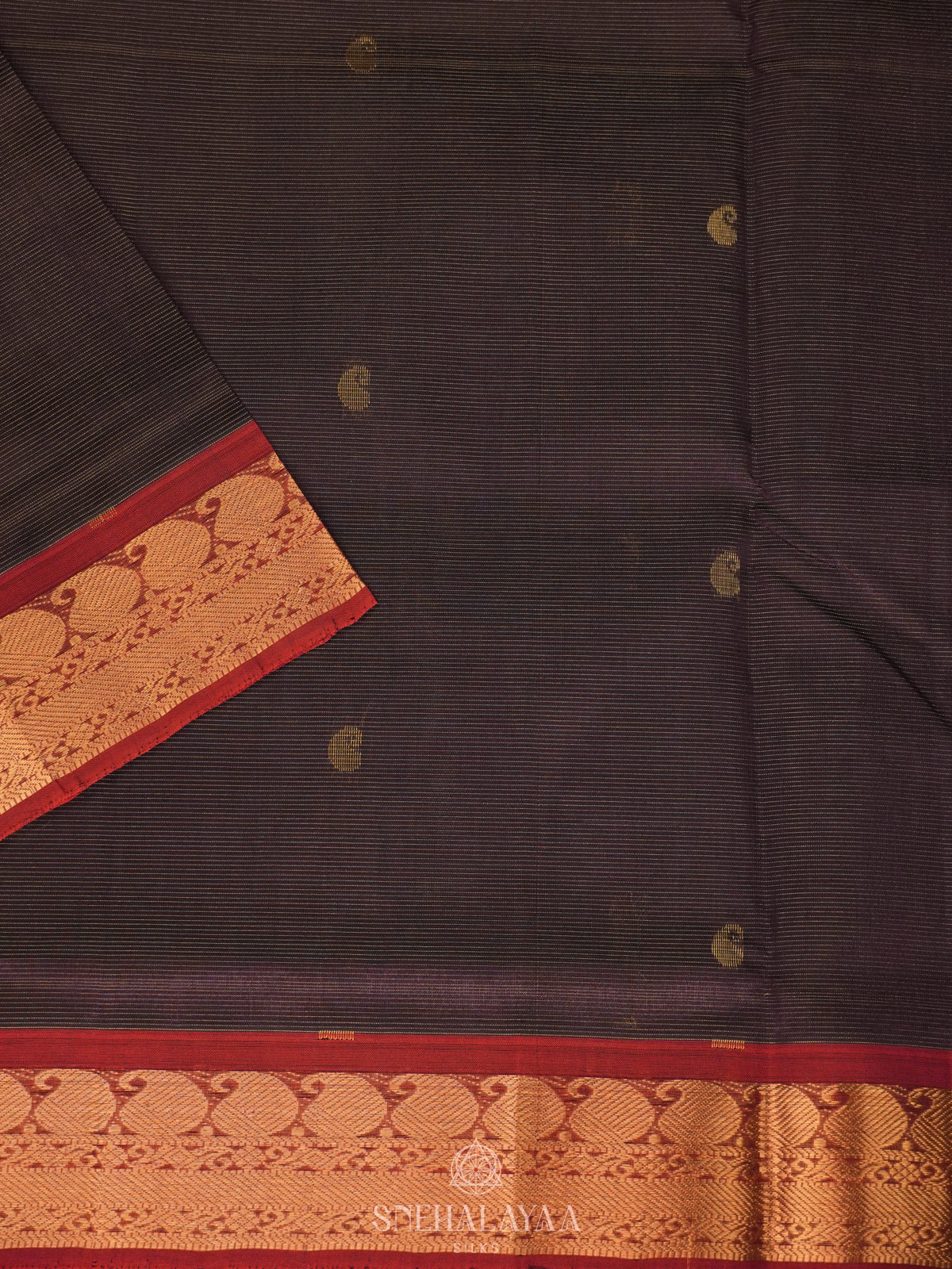 Brown  Vaira Oosi Kanchi Silk Cotton Saree
