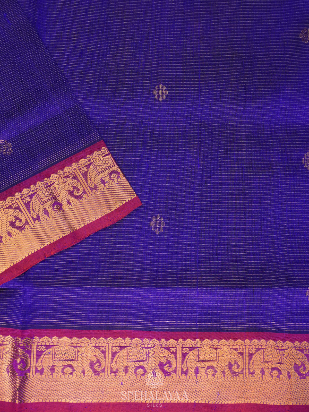 Royal Blue  Vaira Oosi Kanchi Silk Cotton Saree
