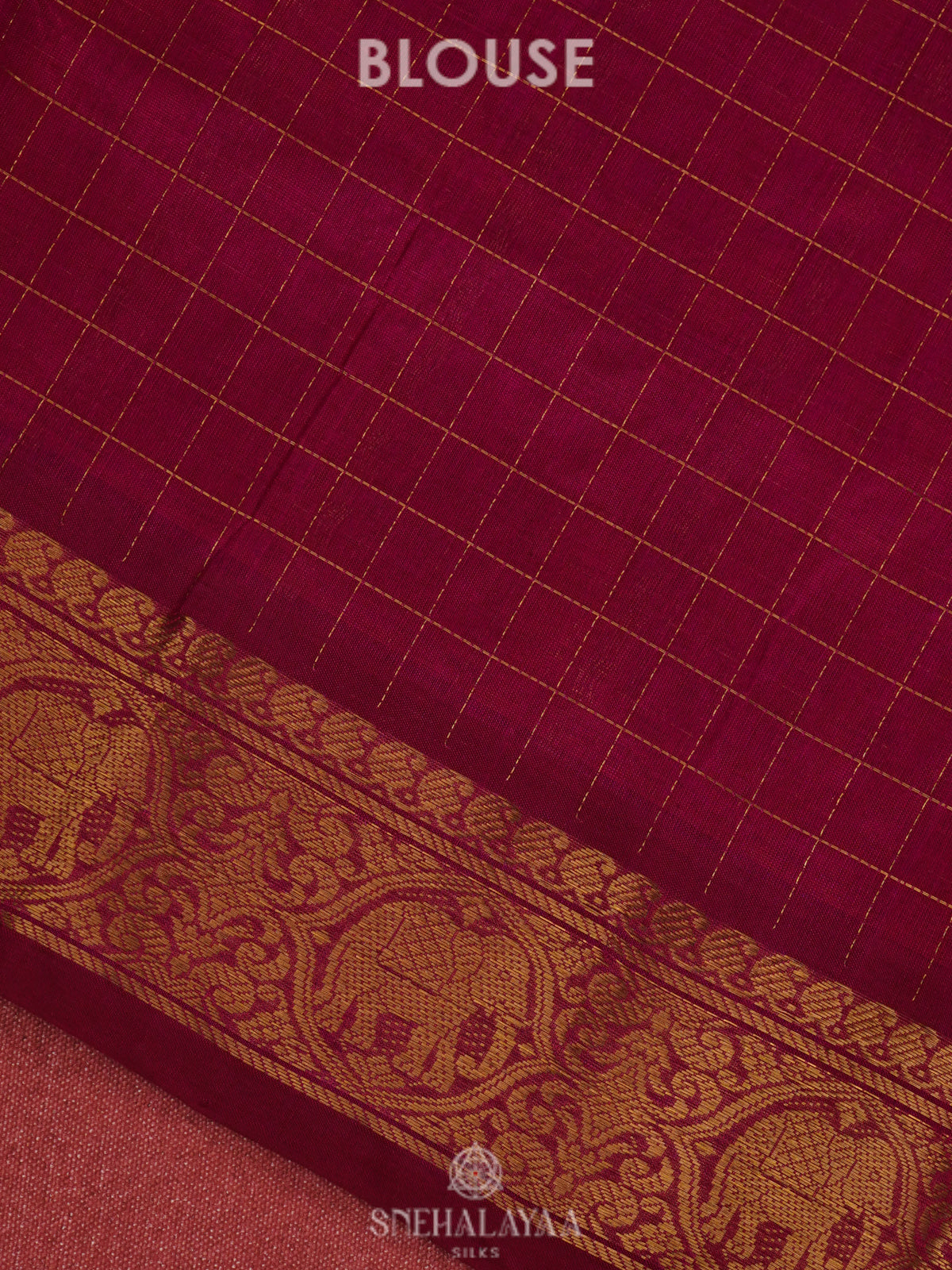 Rust Orange Kanchi Silk Cotton Saree with 1000 Buttas