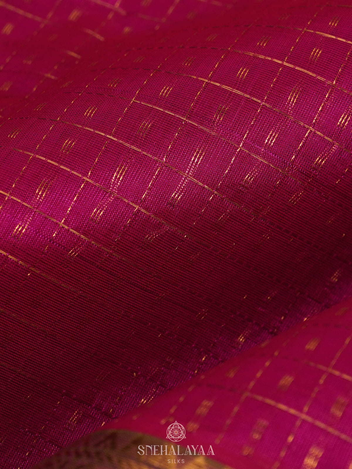 Pink Kanchi Silk Cotton Saree with 1000 Buttas