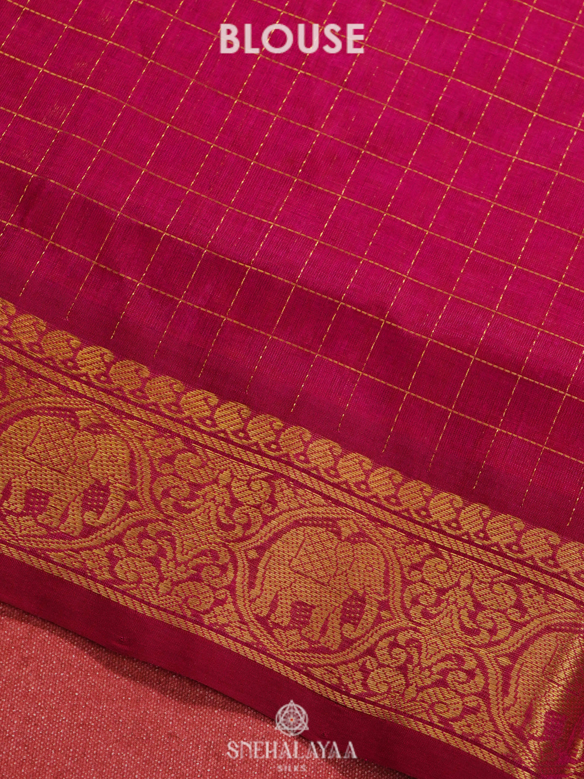 Orange Kanchi Silk Cotton Saree with 1000 Buttas