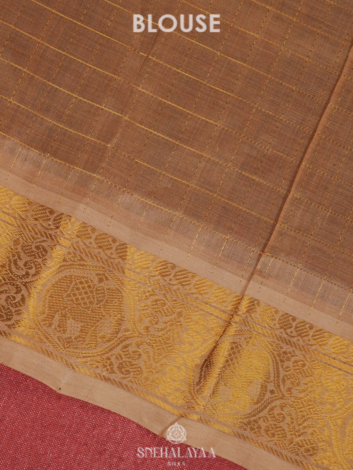 Maroon Kanchi Silk Cotton Saree with 1000 Buttas