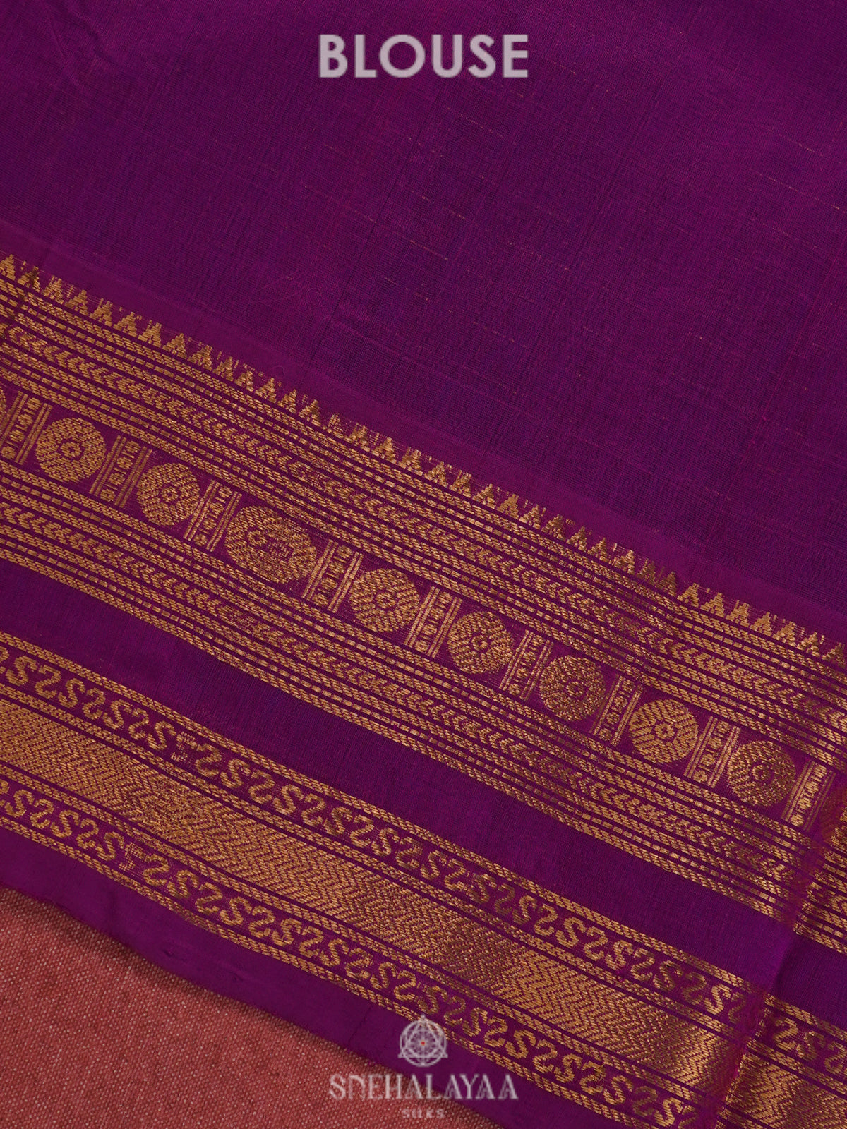 Navy Blue Kanchi Silk Cotton Saree with 1000 Buttas