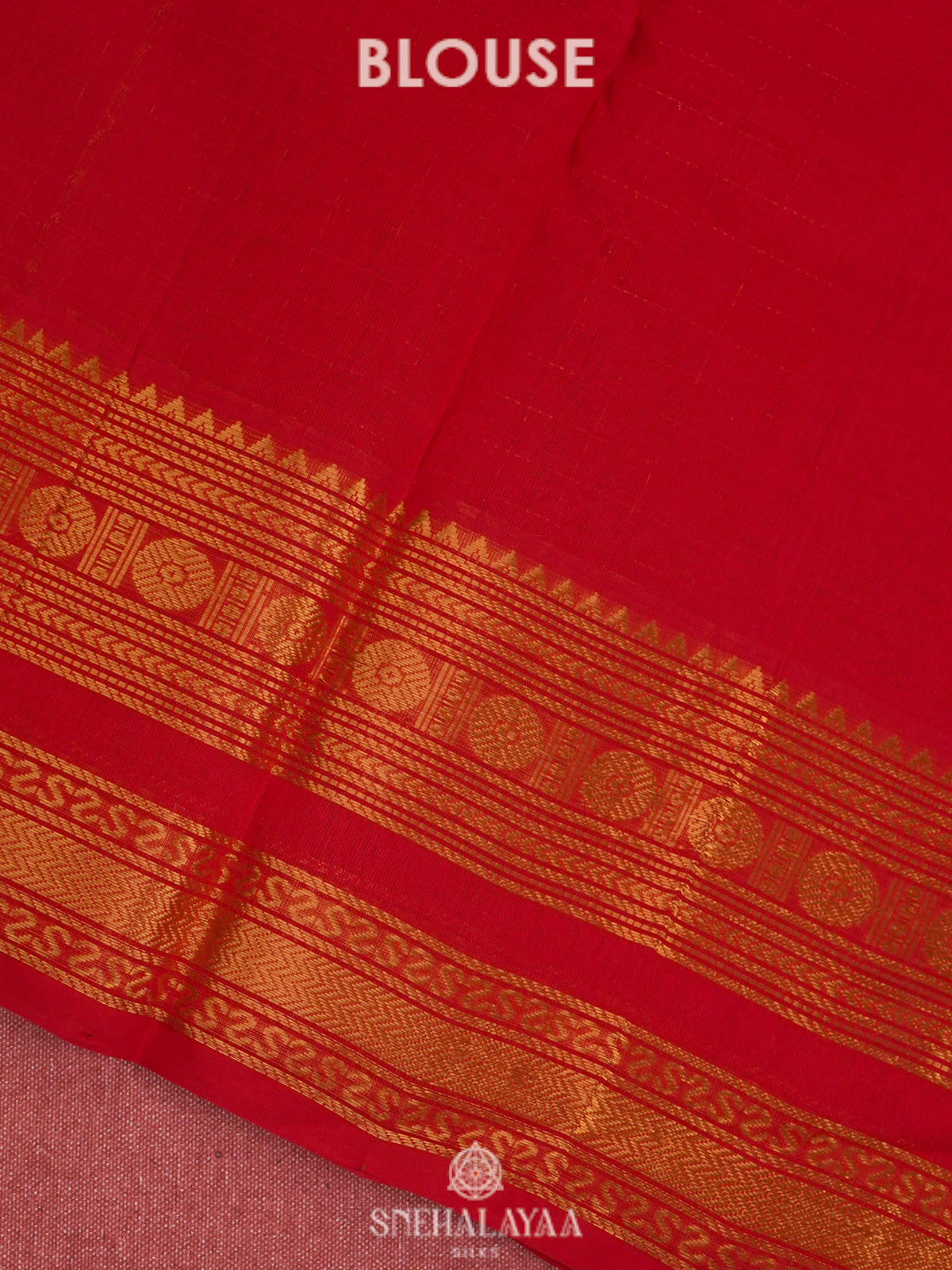 Orange Kanchi Silk Cotton Saree with 1000 Buttas