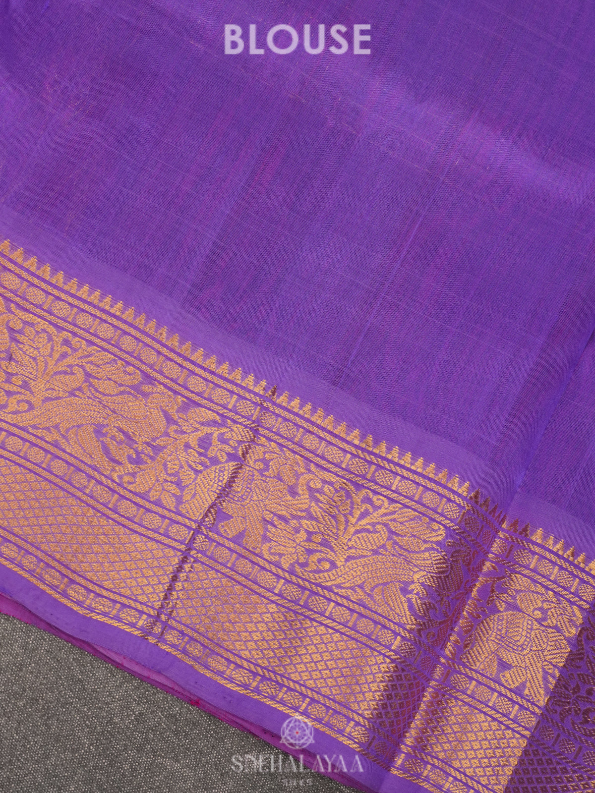 Magenta Pink Zari Checks Silk Cotton Saree with Elephant Motifs and Zari Border