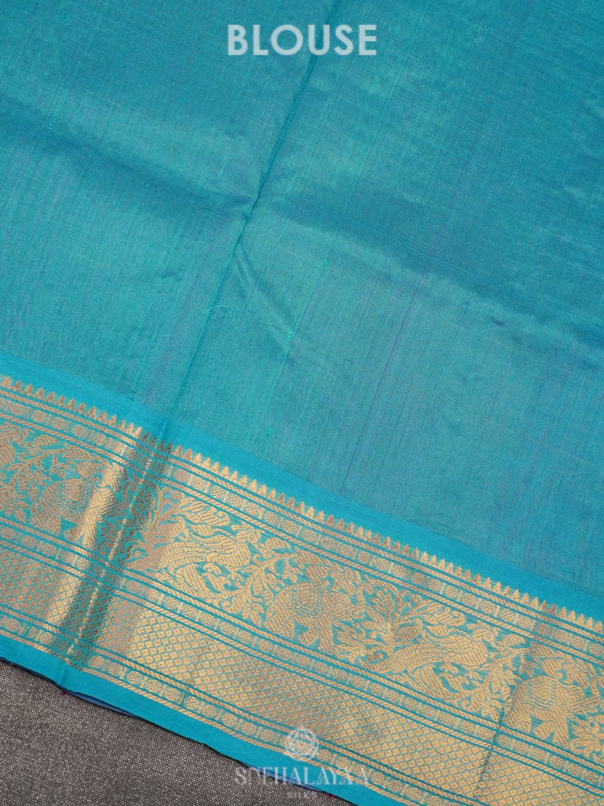 Magenta Zari Checks Silk Cotton Saree with Elephant Motifs and Zari Border