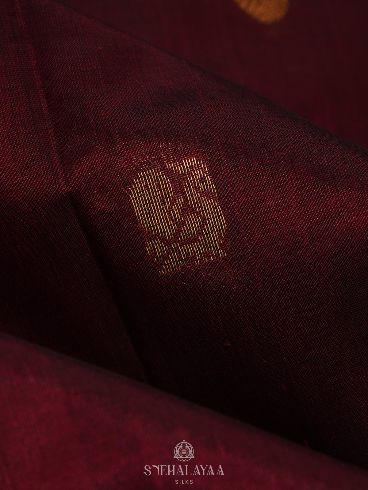 Maroon Silk Cotton Saree with Zari Woven Buttas and Rettapet Zari Border
