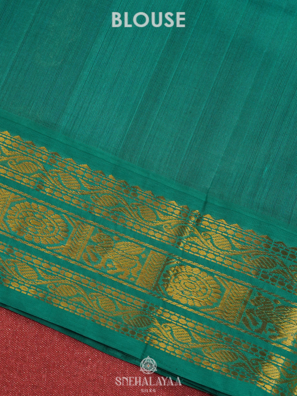 Navy Blue  Silk Cotton Saree with Zari Woven Buttas and Rich Golden Zari Border